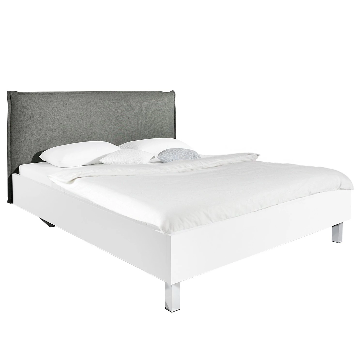 Bett SKØP II - Dunkelgrau / Weiß - 160 x 200cm