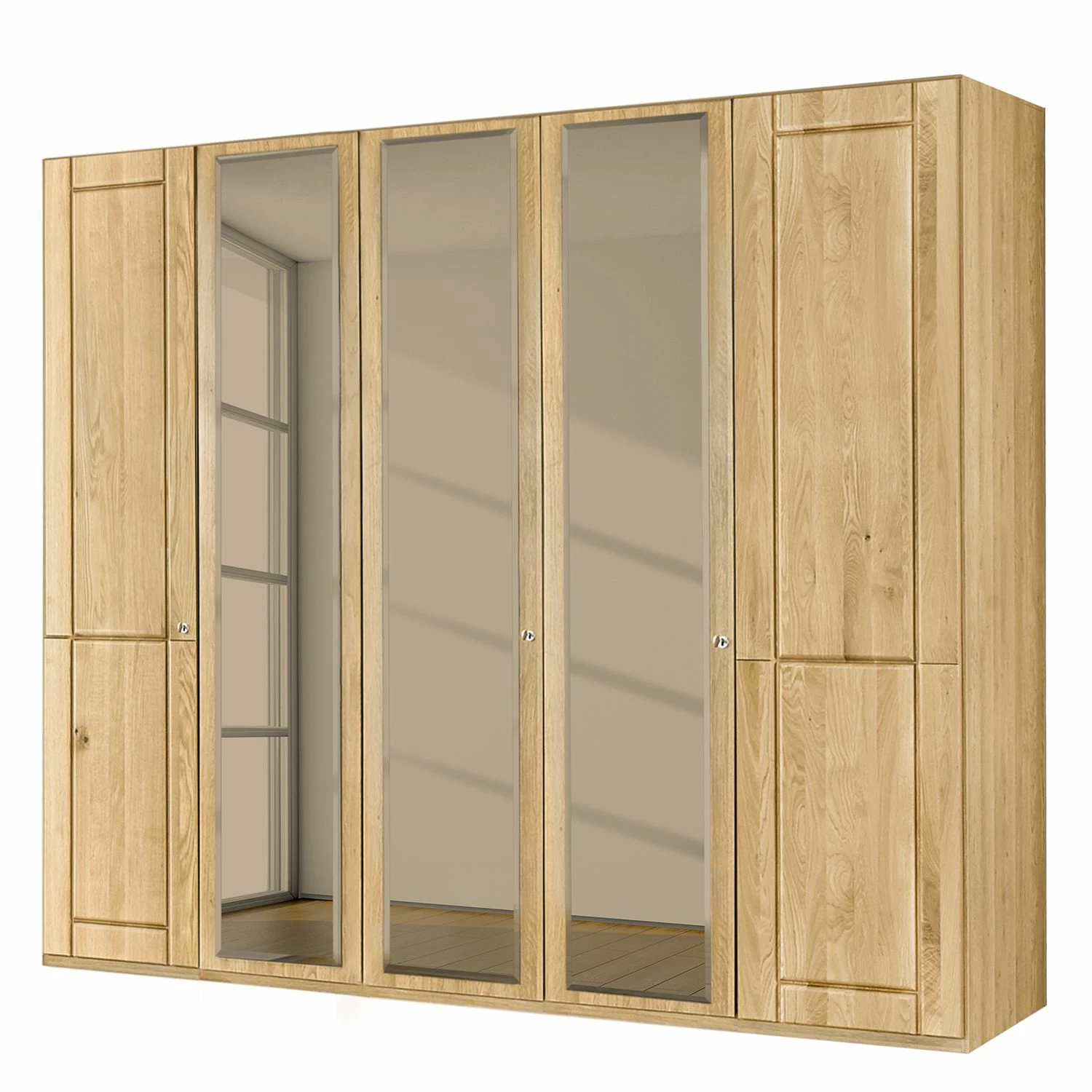 Wiemann Drehtürenschrank Borkum I - Eiche, teilmassiv - Breite: 250 cm