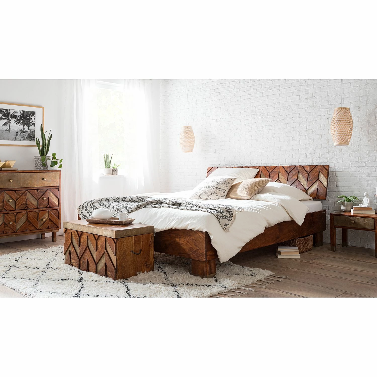 Ars manufacti Massivholzbett Yao - Akazie massiv / Metall - Akazie / Gold – Bild 2