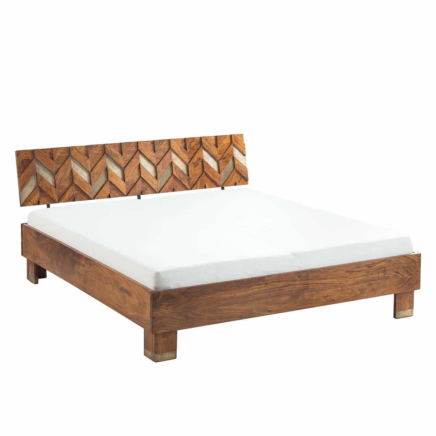 Ars manufacti Massivholzbett Yao - Akazie massiv / Metall - Akazie / Gold – Bild 4