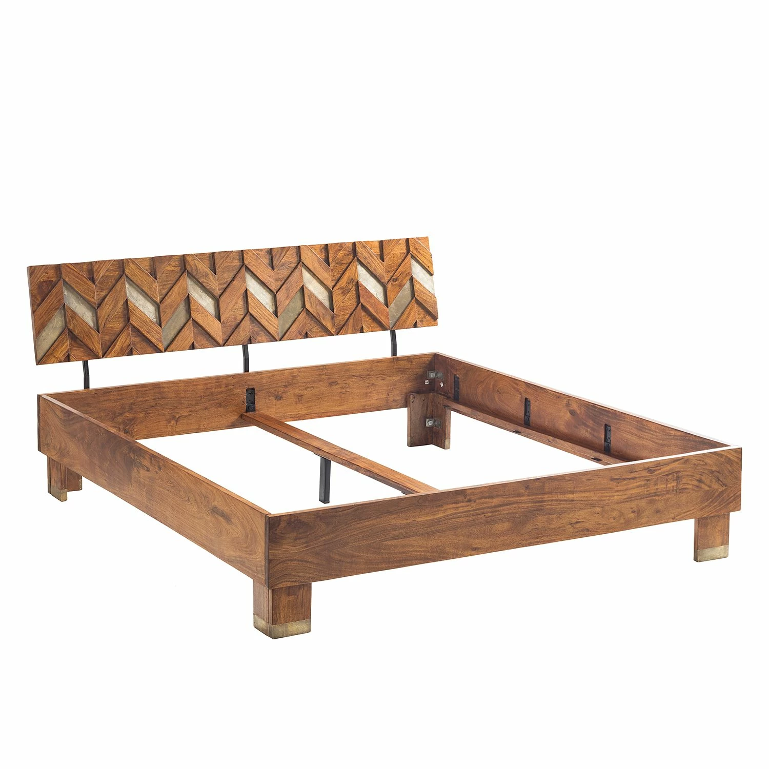 Ars manufacti Massivholzbett Yao - Akazie massiv / Metall - Akazie / Gold – Bild 7