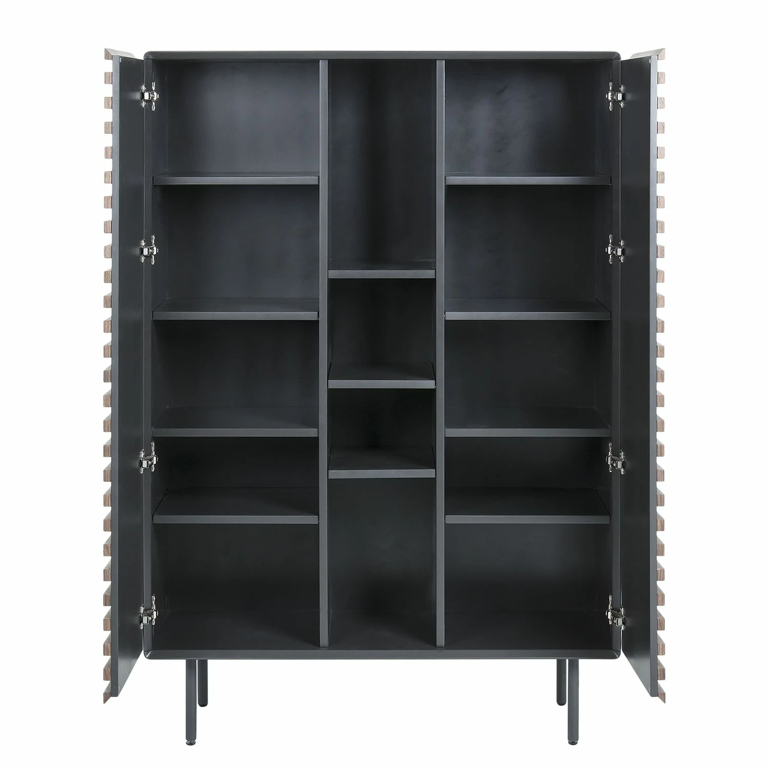 Norrwood Highboard Kipra - Echtholzfurnier - Walnuss / Graphit – Bild 6