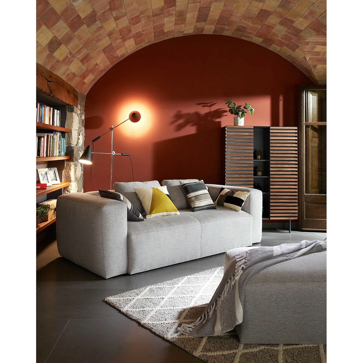 Norrwood Highboard Kipra - Echtholzfurnier - Walnuss / Graphit – Bild 3