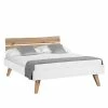 Neue Modular Bettgestell Helsinki - Wildeiche Dekor / Weiß - 180 x 200cm