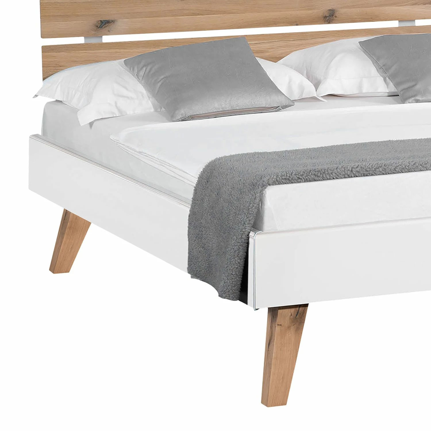 Neue Modular Bettgestell Helsinki - Wildeiche Dekor / Weiß - 180 x 200cm – Bild 3