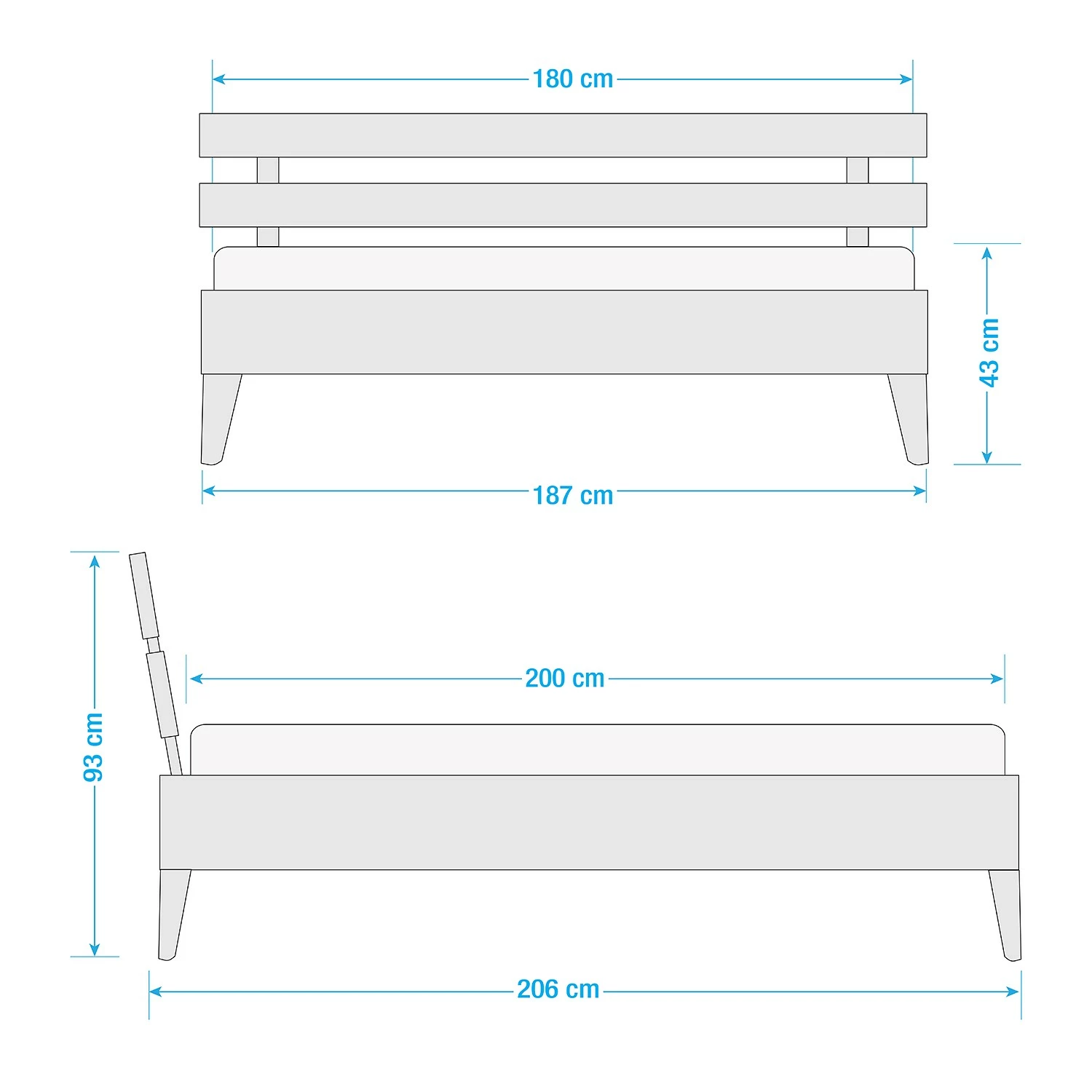 Neue Modular Bettgestell Helsinki - Wildeiche Dekor / Weiß - 180 x 200cm – Bild 4