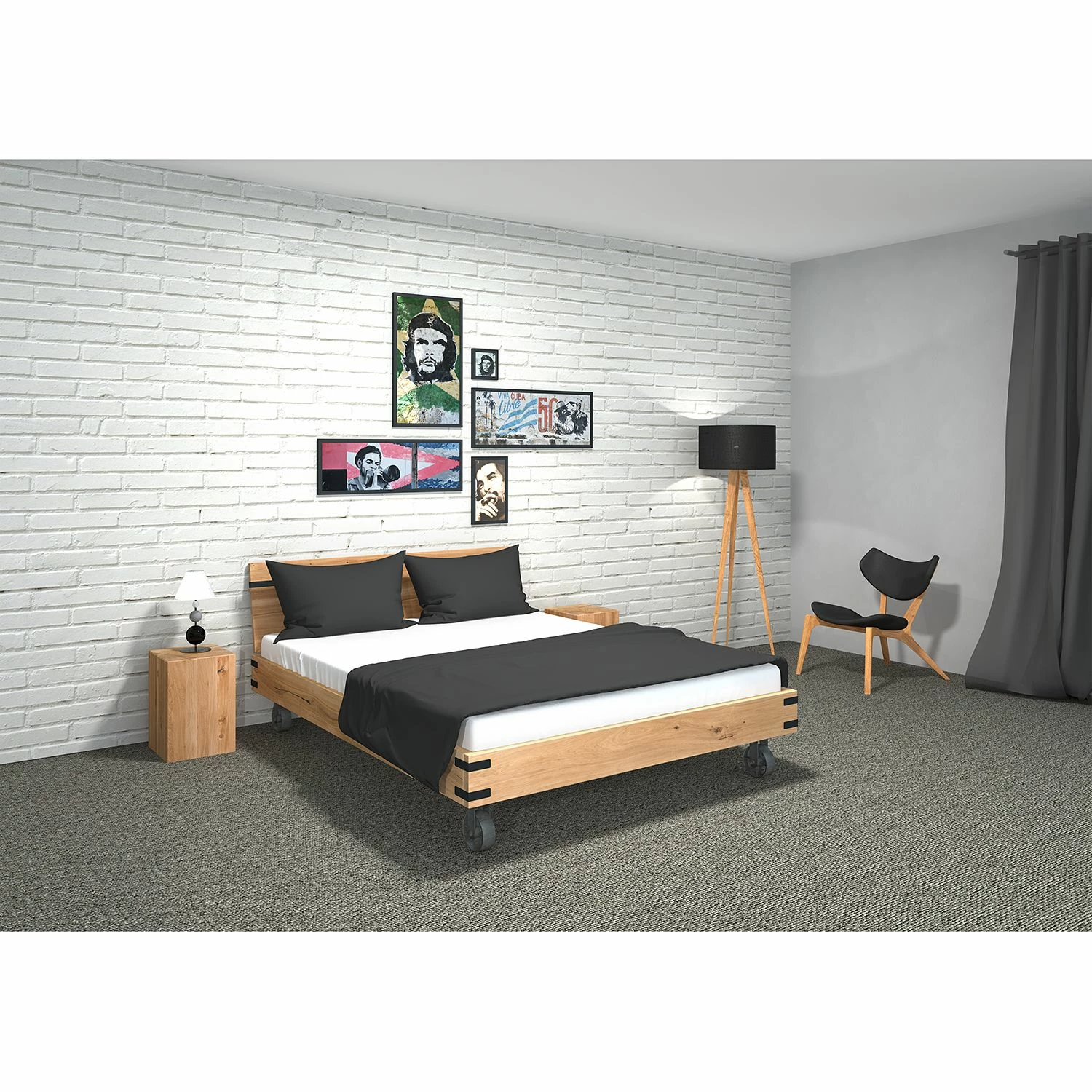 Naturoo Massivholzbett Morogoro I - Wildeiche, geölt - 160 x 200cm – Bild 3