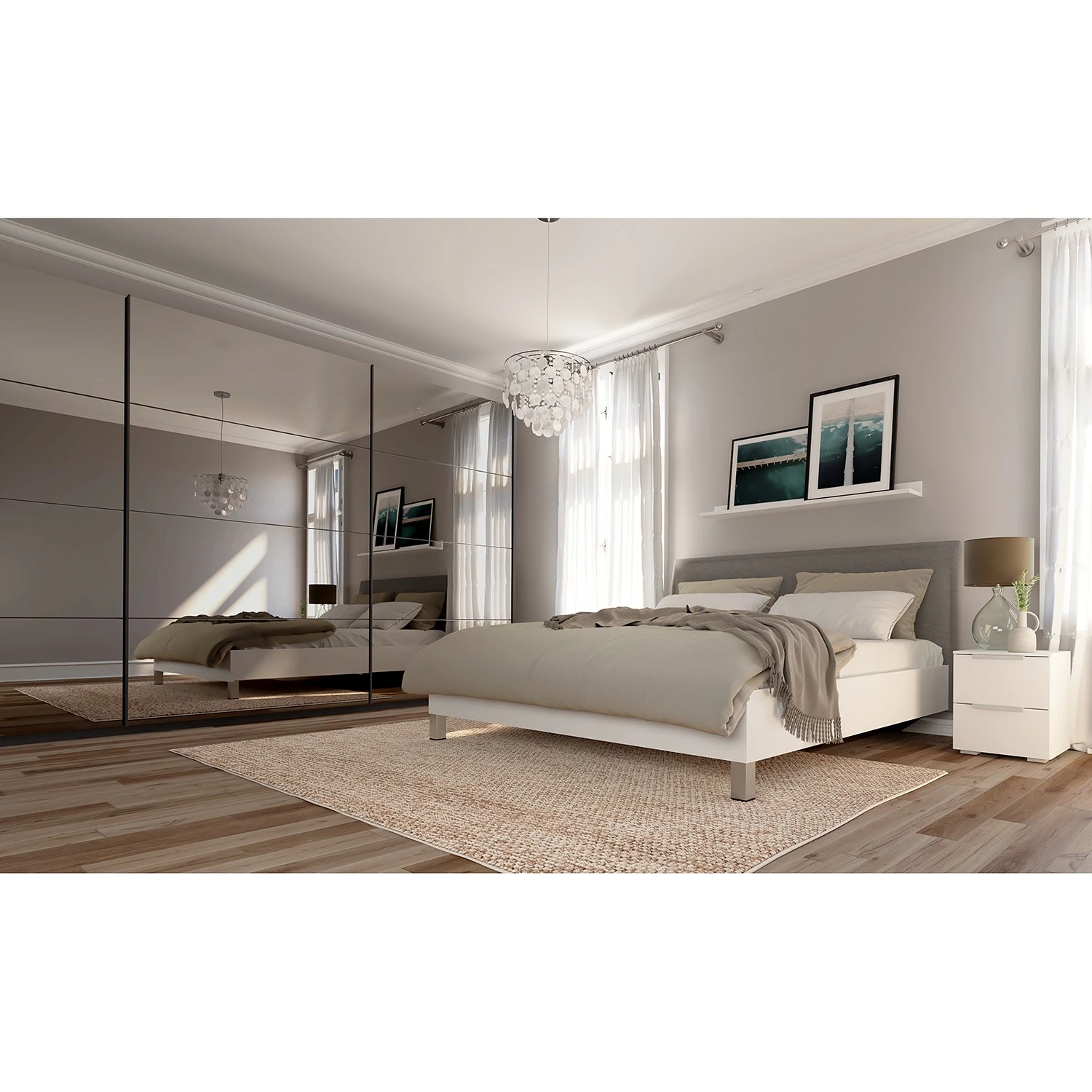 Schwebetürenschrank SKØP reflect+ - Graphit - Höhe: 236 cm - Breite: 405 cm - 3 – Bild 2