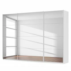Schwebetürenschrank SKØP reflect - Alpinweiß - Höhe: 222 cm - Breite: 315 cm - 3