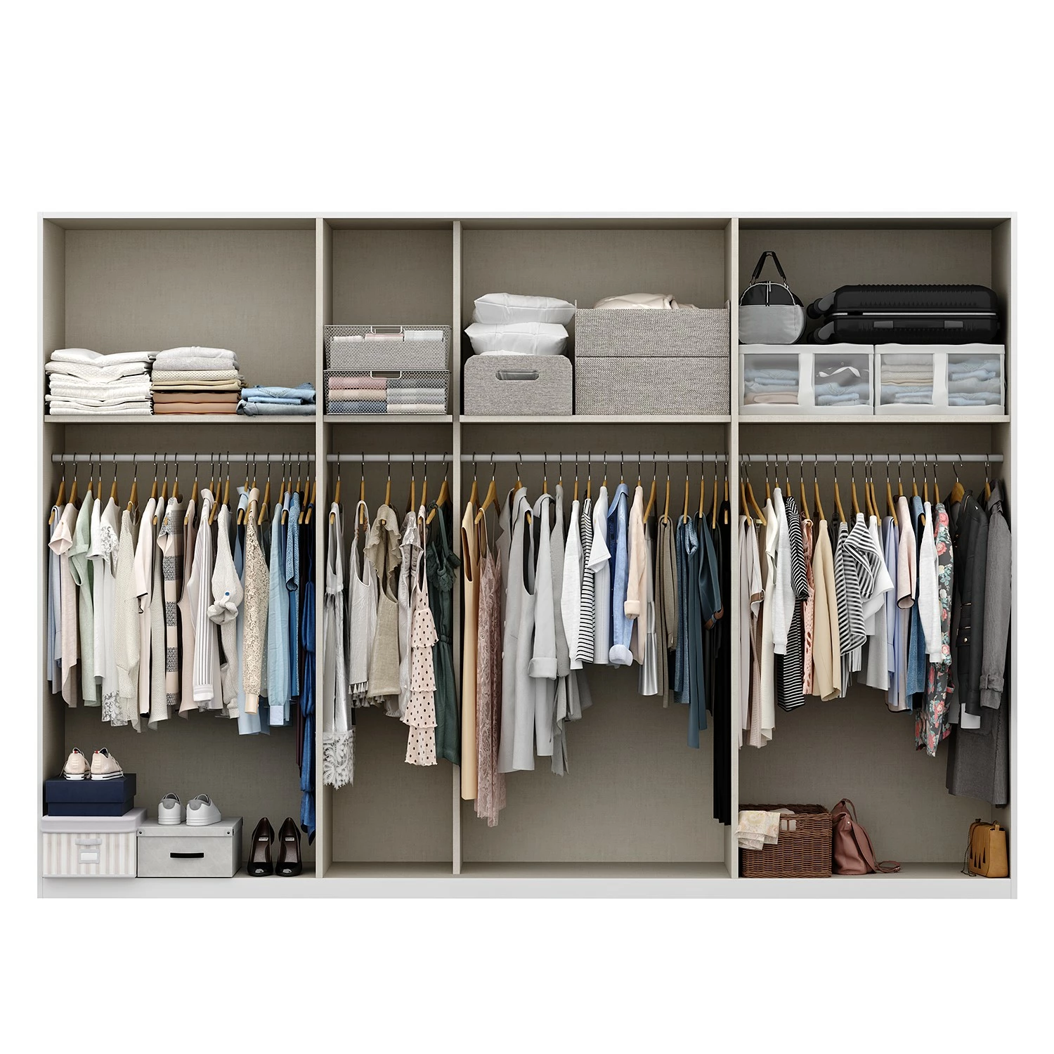 Schwebetürenschrank SKØP reflect - Alpinweiß - Höhe: 222 cm - Breite: 315 cm - 3 – Bild 7