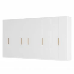 Drehtürenschrank SKØP glass wood - Matt Weiß - Höhe: 236 cm - Breite: 405 cm - Basic