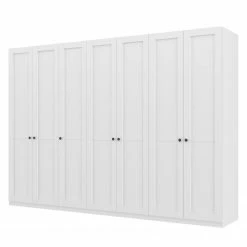 Drehtürenschrank SKØP country - Landhaus weiß - Höhe: 222 cm - Breite: 315 cm - Basic