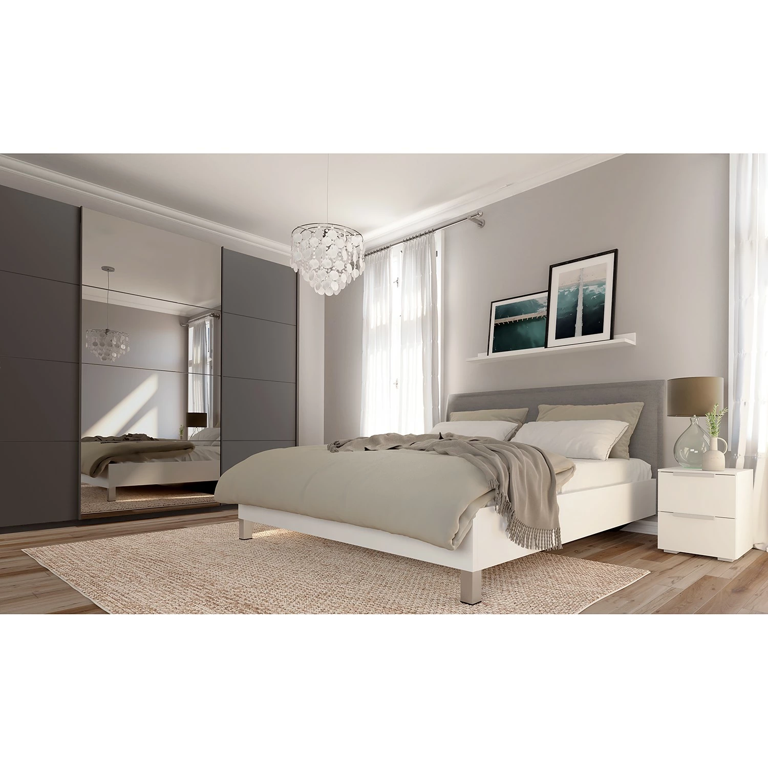 Schwebetürenschrank SKØP pure reflect+ - Graphit - Höhe: 222 cm - Breite: 270 cm - 3 – Bild 2