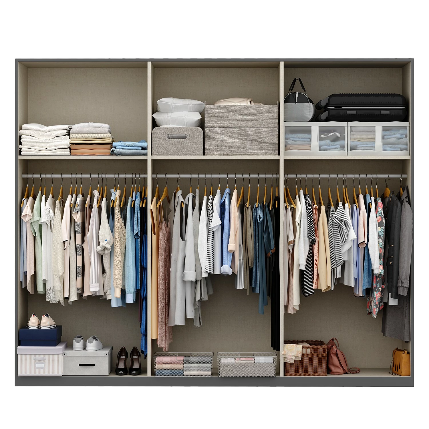 Schwebetürenschrank SKØP pure reflect+ - Graphit - Höhe: 222 cm - Breite: 270 cm - 3 – Bild 7