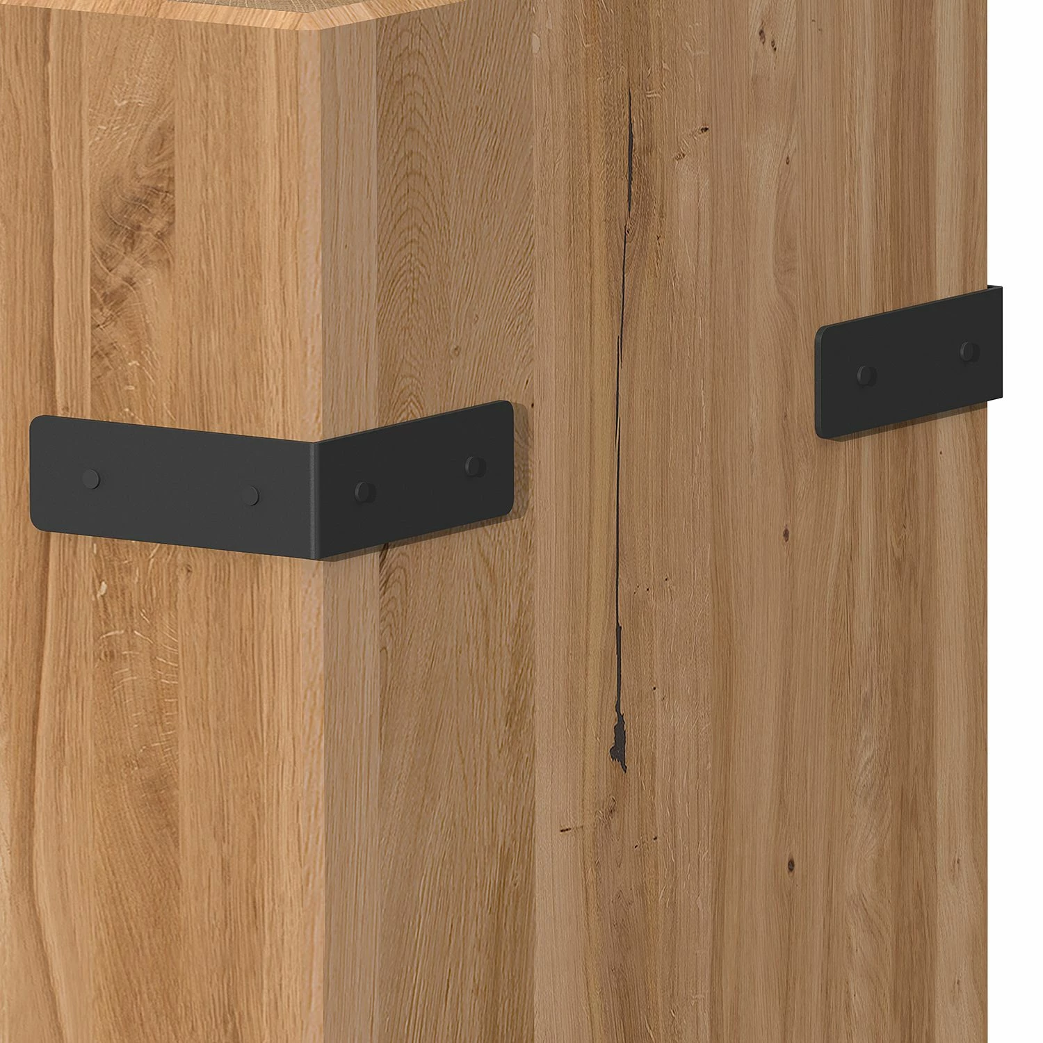 Neue Modular Nachtkommode Laveno II - mit Zierwinkel - Wildeiche, massiv – Bild 5