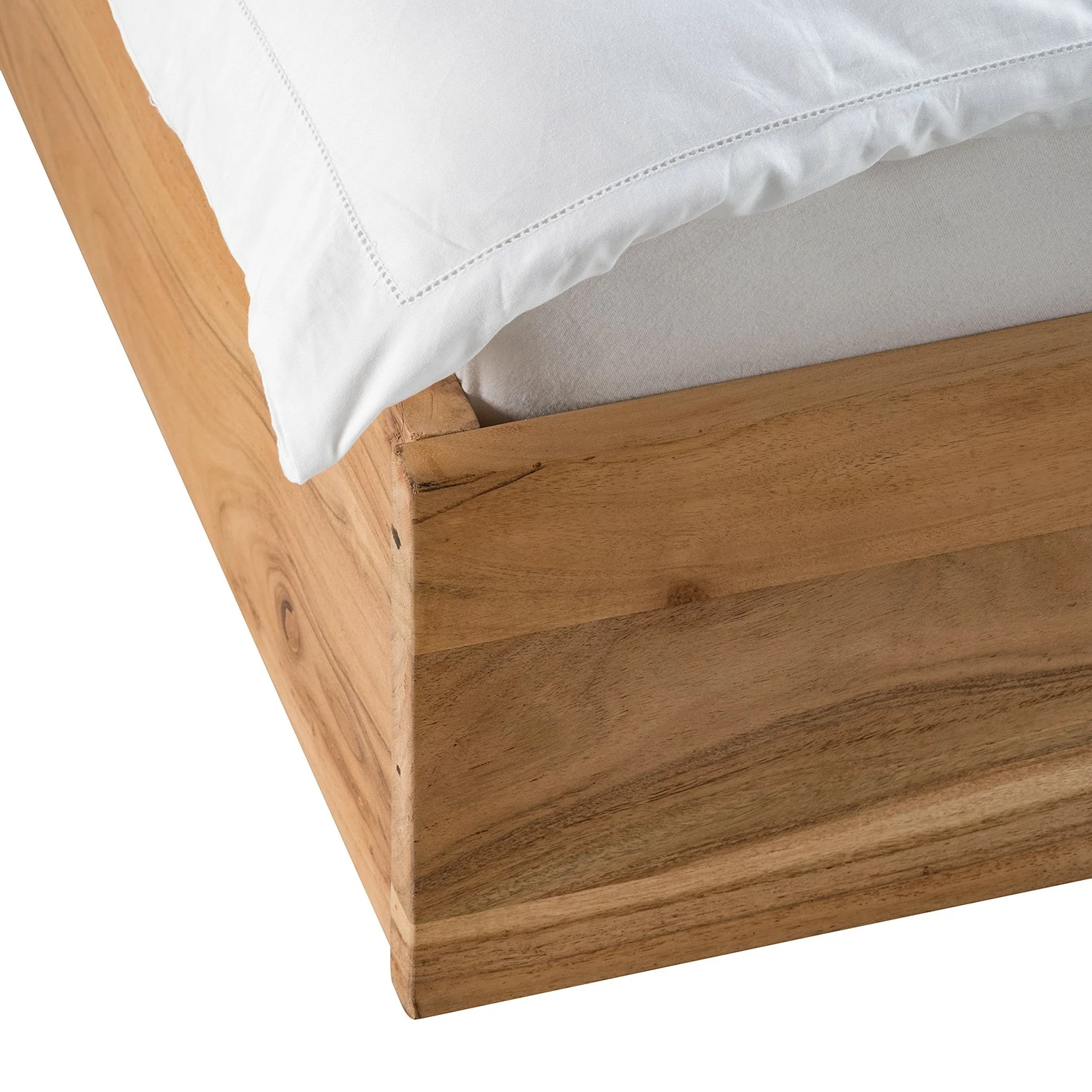 Ars Natura Massivholzbett Vardo - Akazie massiv / Metall - Akazie / Schwarz – Bild 15