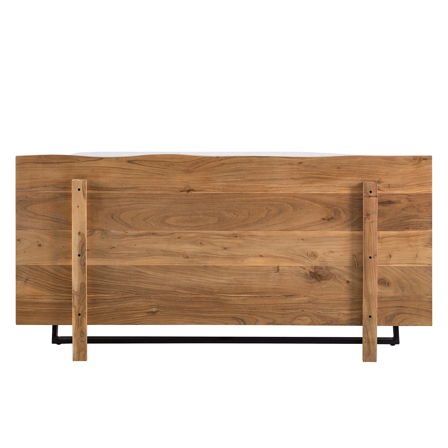 Ars Natura Massivholzbett Vardo - Akazie massiv / Metall - Akazie / Schwarz – Bild 8