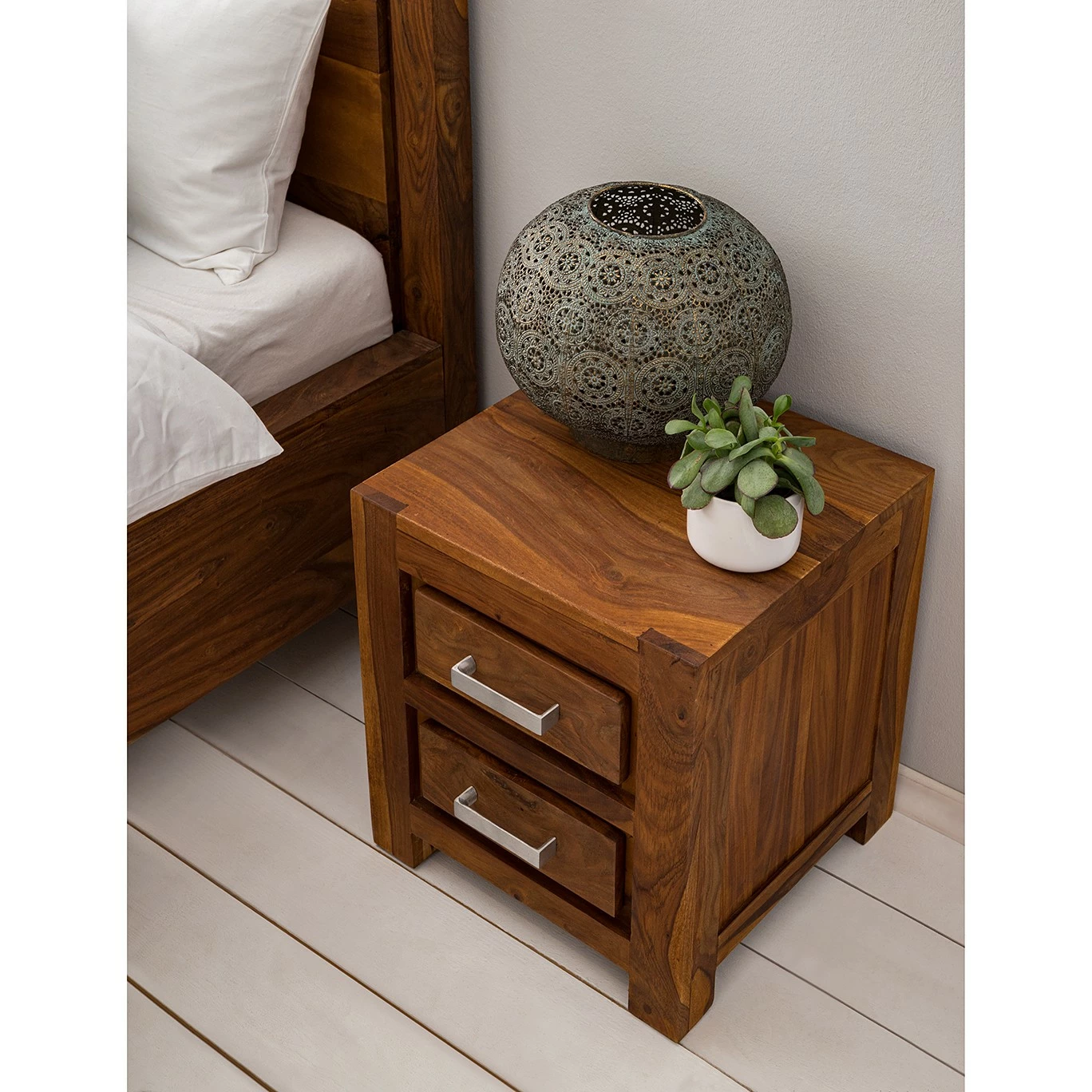 Ars Natura Nachttisch Ohio - Sheesam massiv – Bild 4