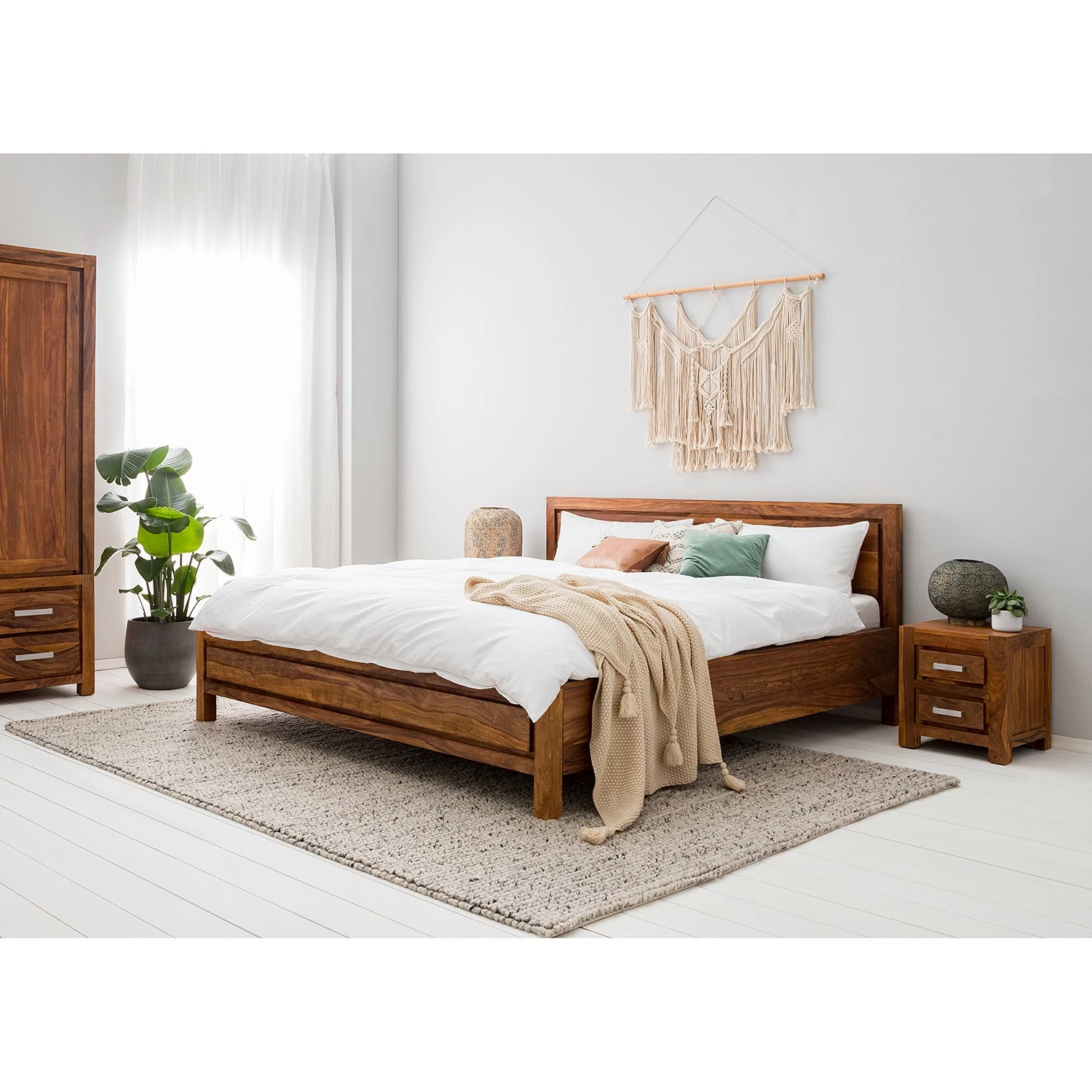 Ars Natura Nachttisch Ohio - Sheesam massiv – Bild 3