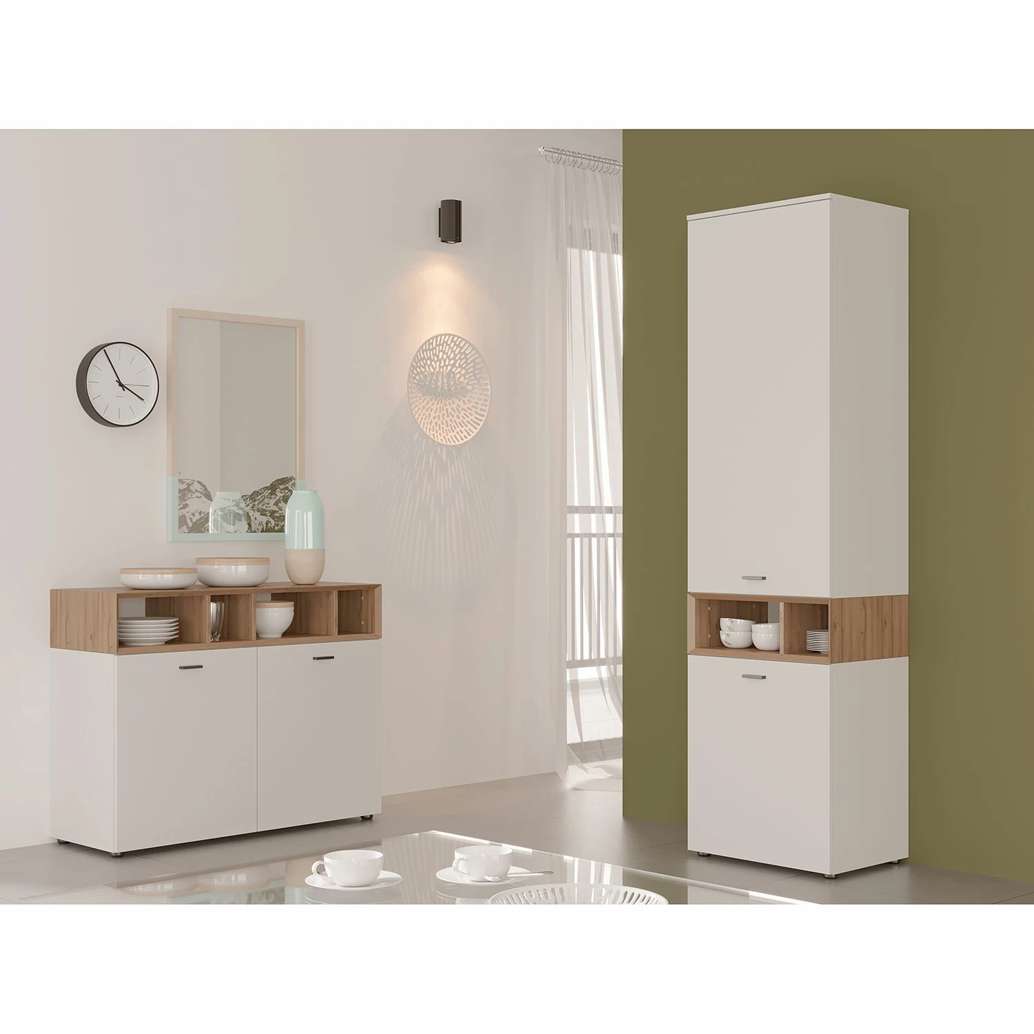 Germania Kommode Coruna - Weiß / Eiche Grandson Dekor – Bild 3