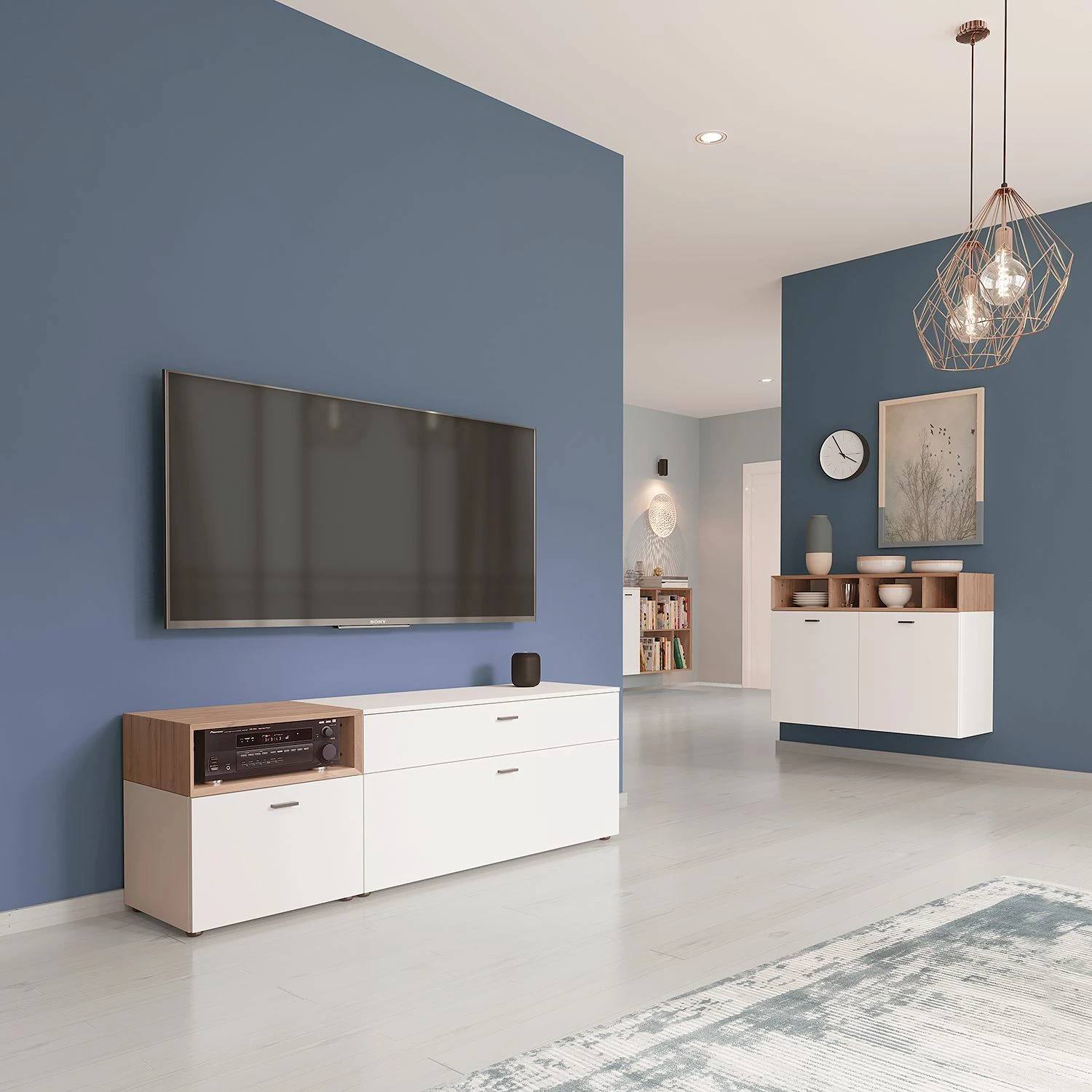 Germania Kommode Coruna - Weiß / Eiche Grandson Dekor – Bild 4