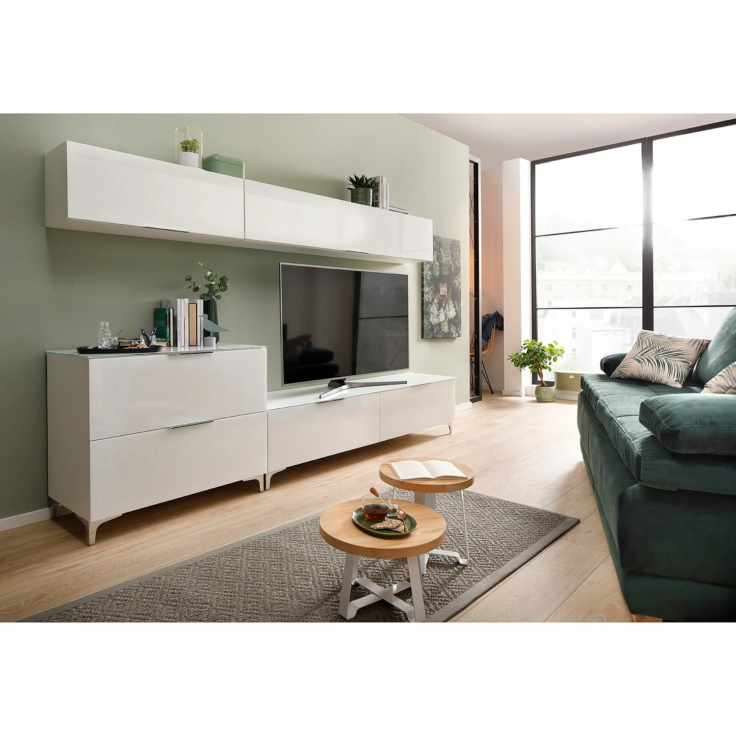 Maja Möbel Kommode Shino I - Glas Weiß / Weiß - Höhe: 77 cm – Bild 3