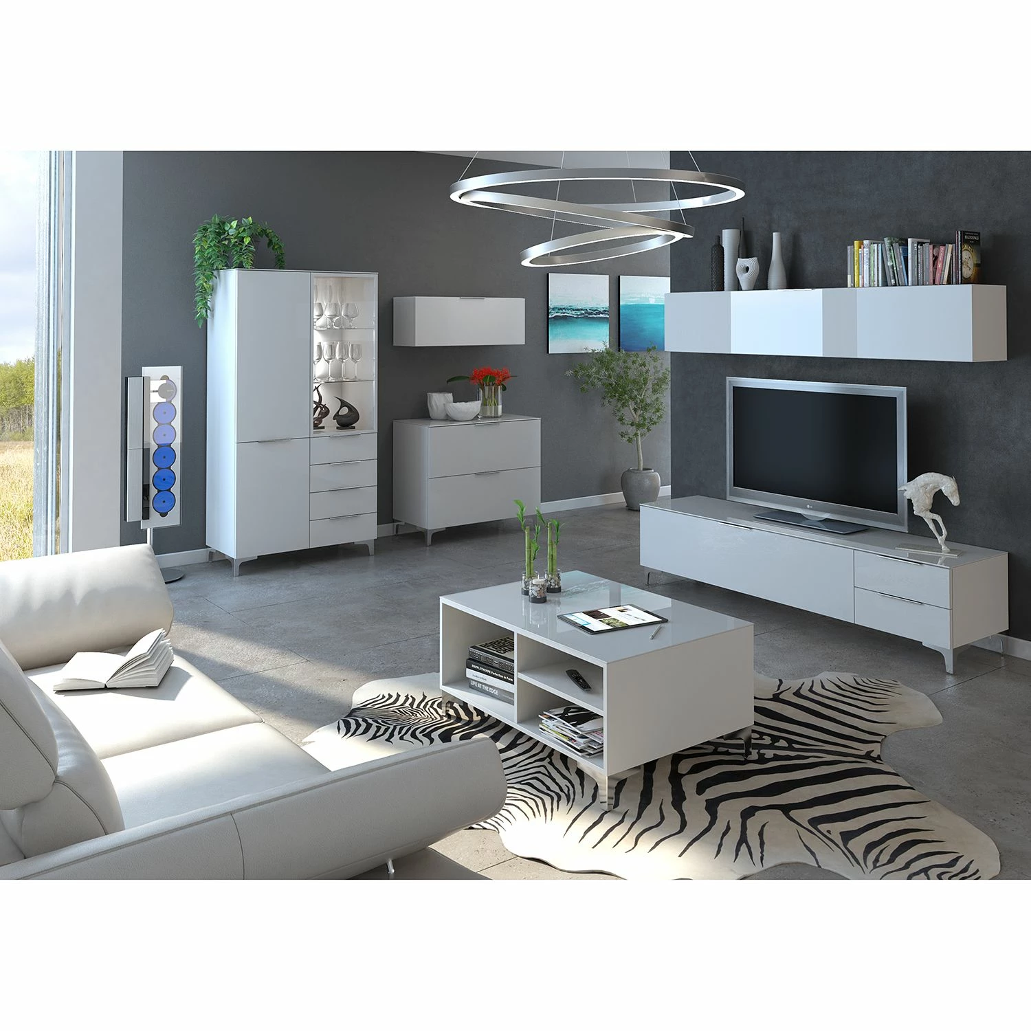 Maja Möbel Kommode Shino I - Glas Weiß / Weiß - Höhe: 77 cm – Bild 5