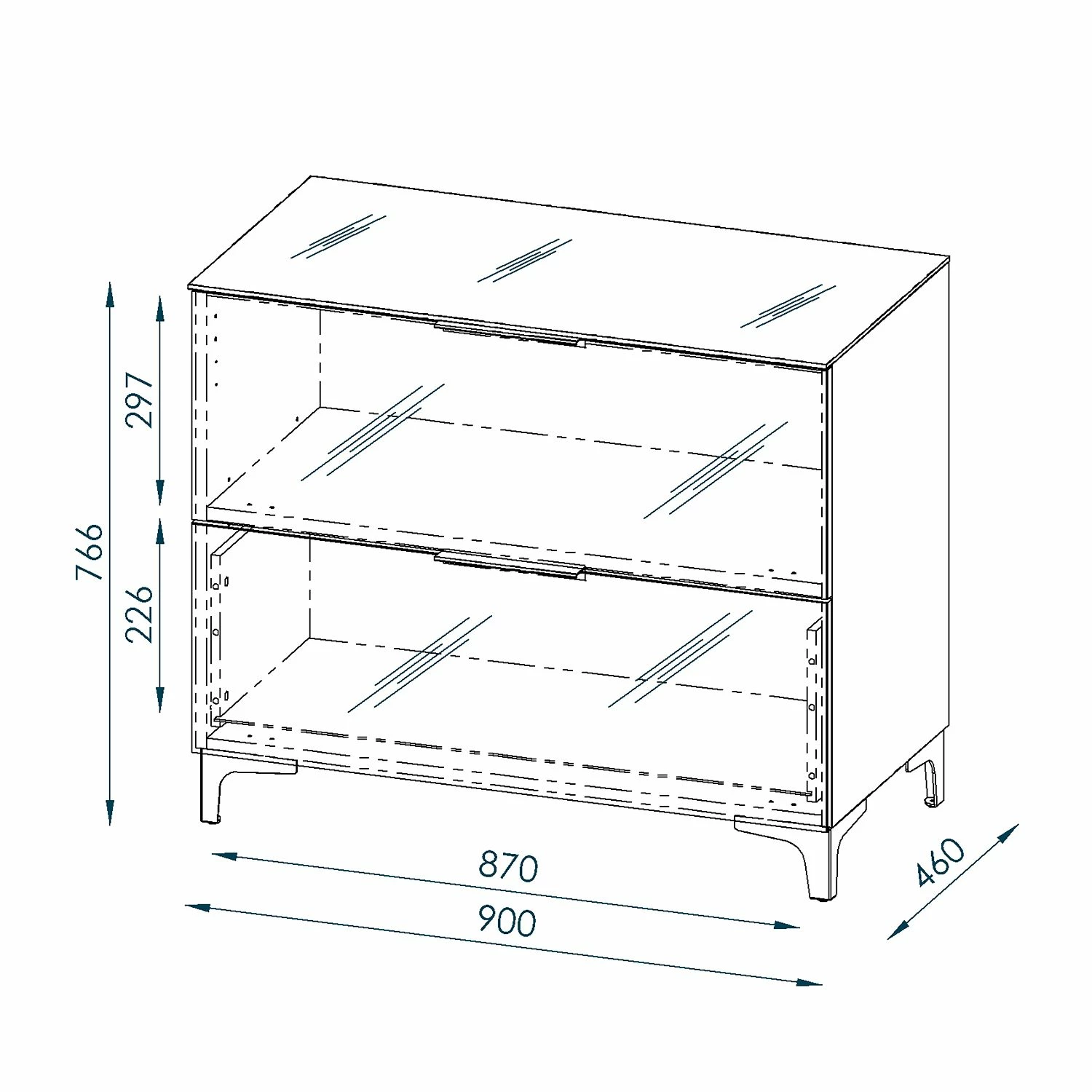 Maja Möbel Kommode Shino I - Glas Weiß / Weiß - Höhe: 77 cm – Bild 8