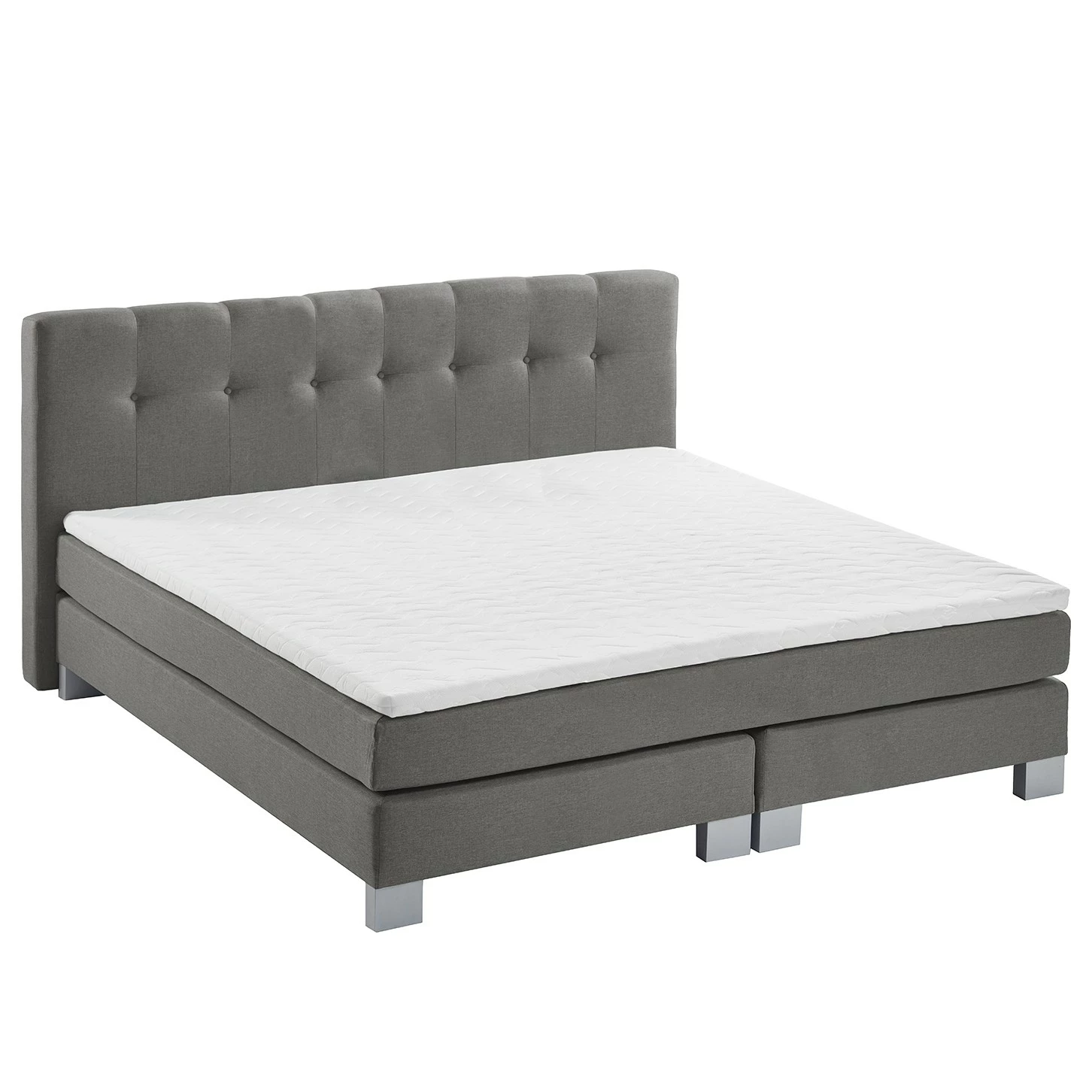 Fredriks Boxspringbett Royal Night - inkl. Topper - Rauchgrau - 200 x 200cm - Kein Bettkasten – Bild 2
