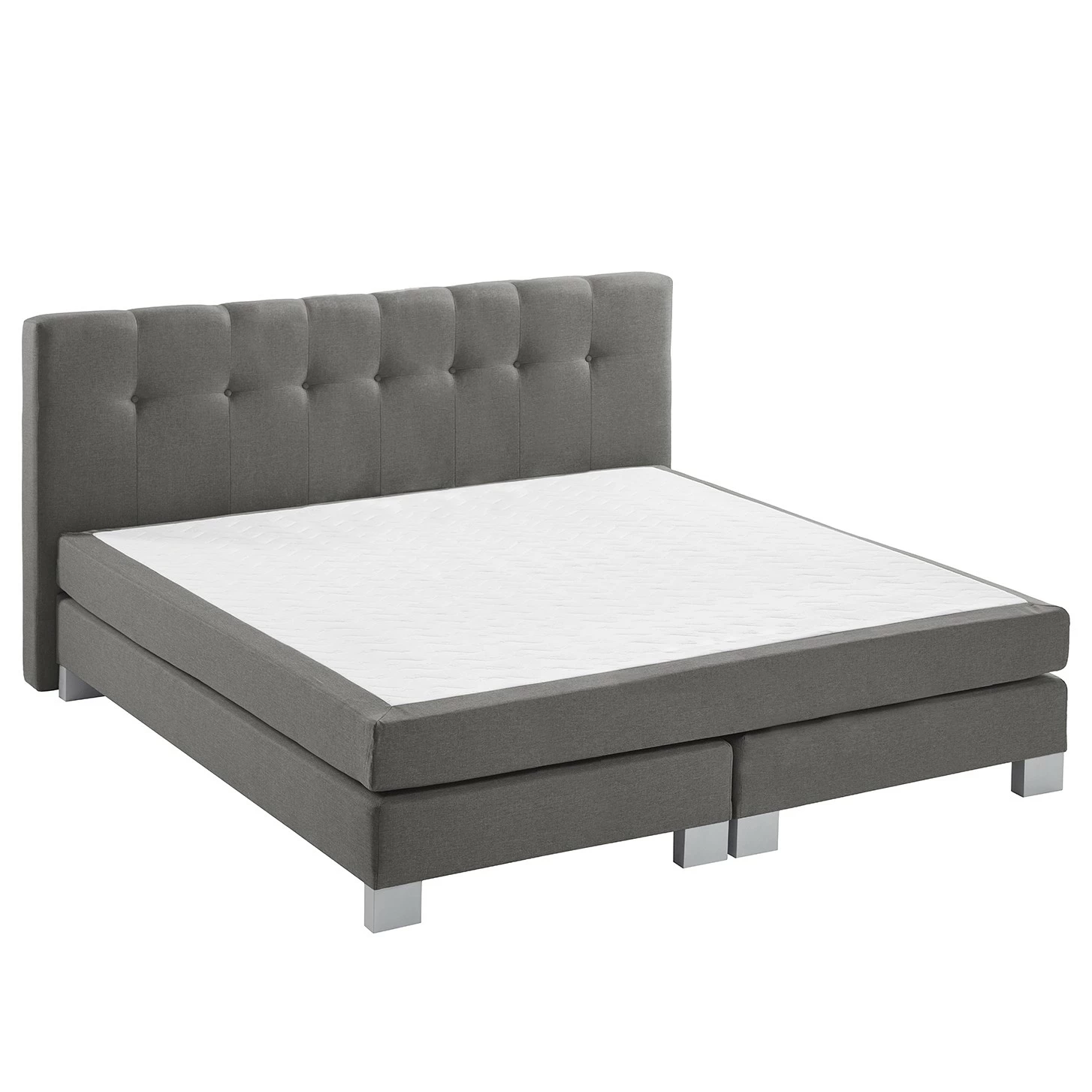 Fredriks Boxspringbett Royal Night - inkl. Topper - Rauchgrau - 200 x 200cm - Kein Bettkasten – Bild 3