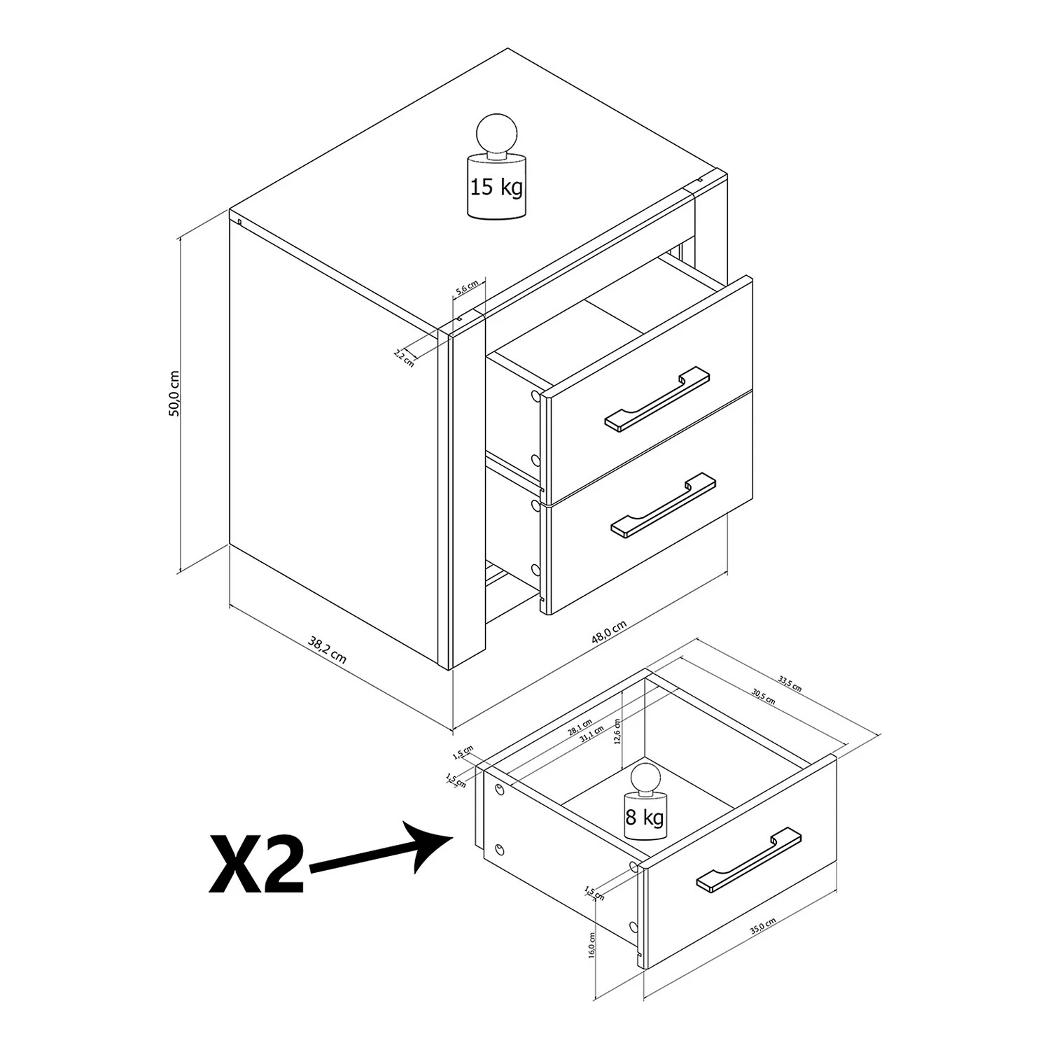 Loftscape Nachtkommode Skalavik - Braun – Bild 6
