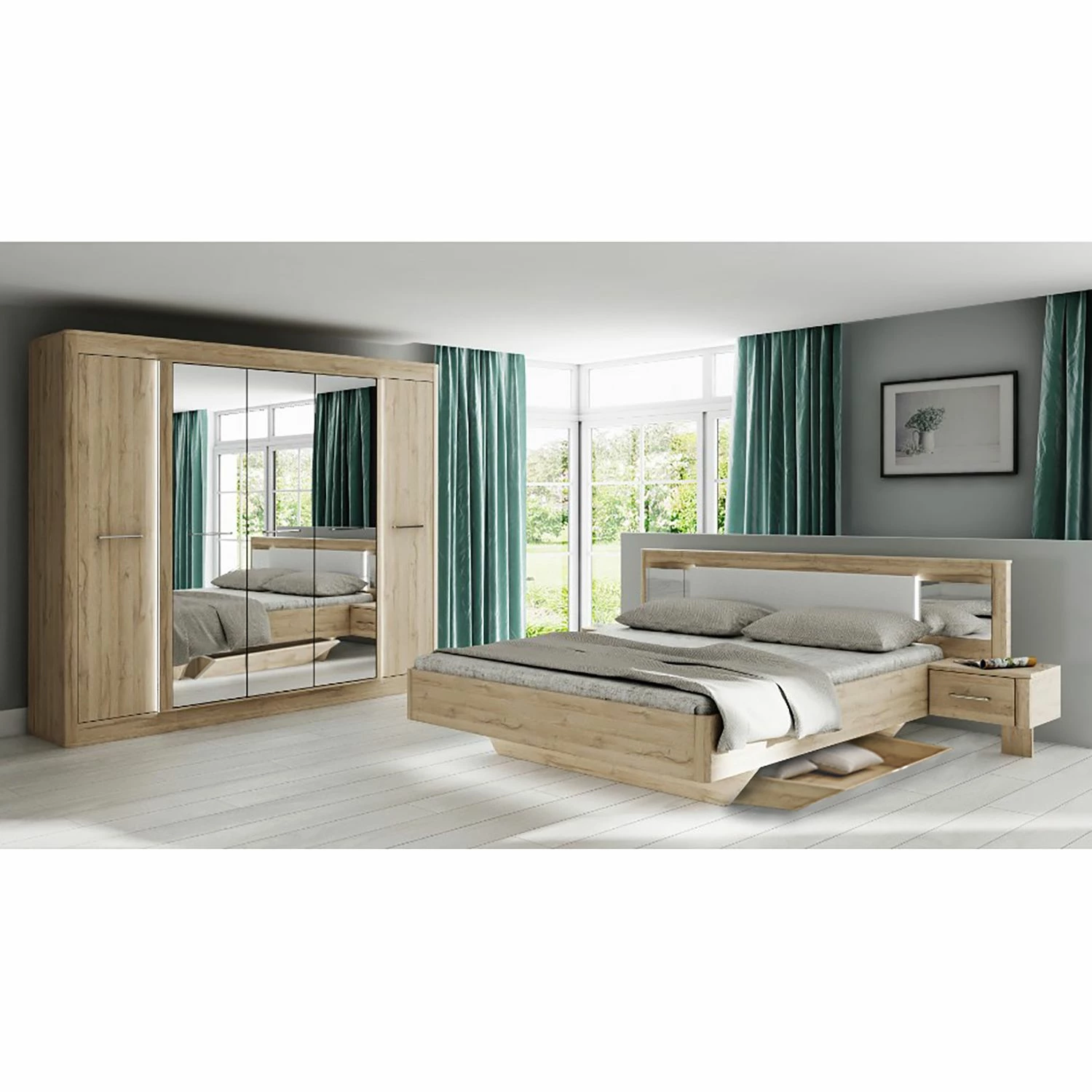 Loftscape Schlafzimmerset Tromoy (4-teilig) - Braun