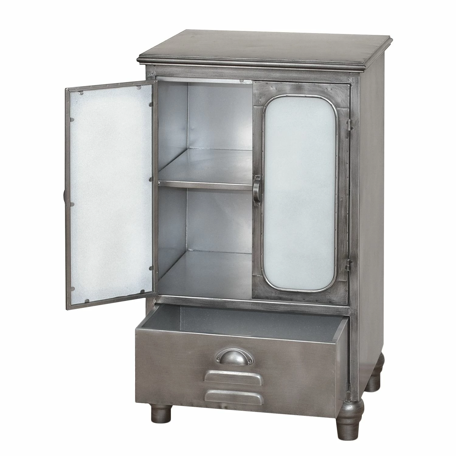 Red Living Schrank Yass - Metall - Antik Silber – Bild 3