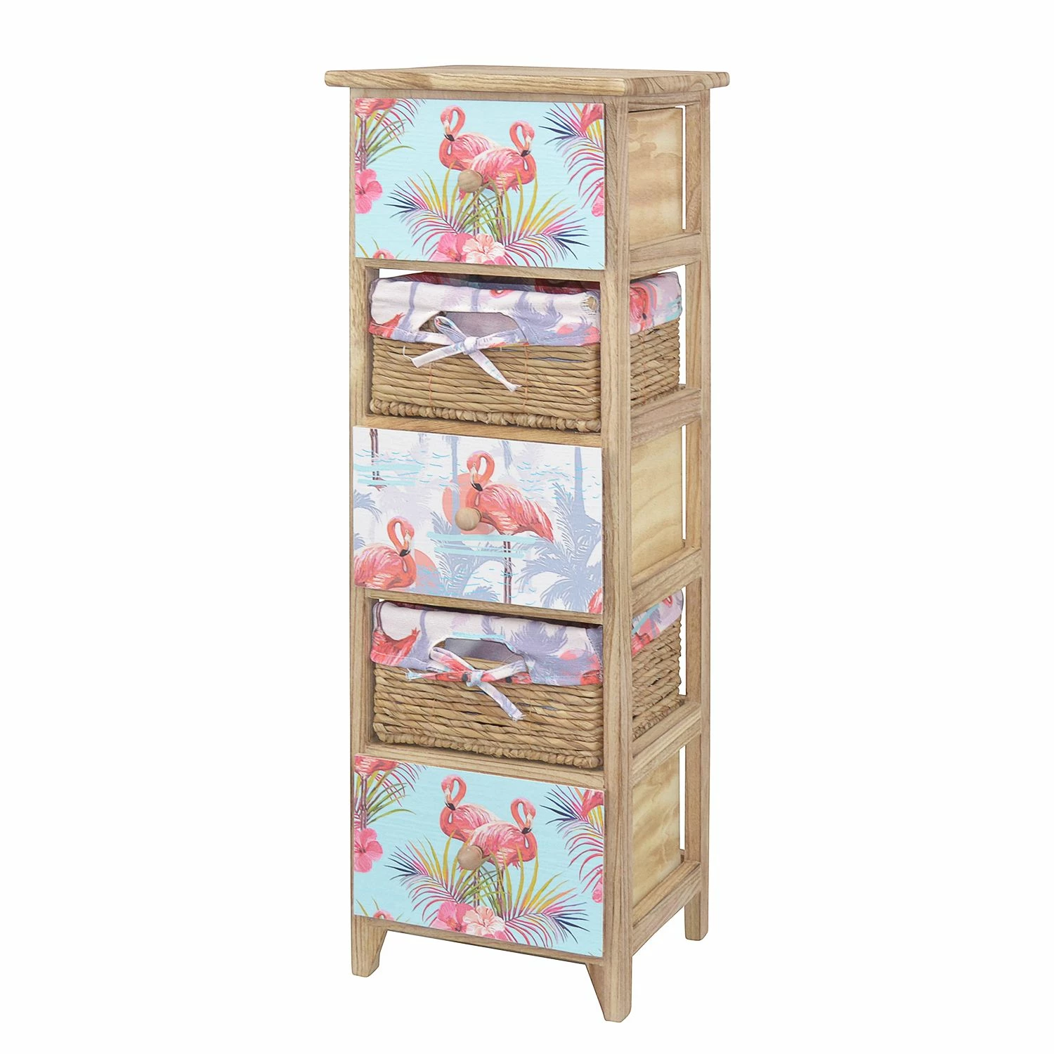 Ridgevalley Kommode Dabel - Paulownia teilmassiv - Braun / Mehrfarbig - Höhe: 90 cm