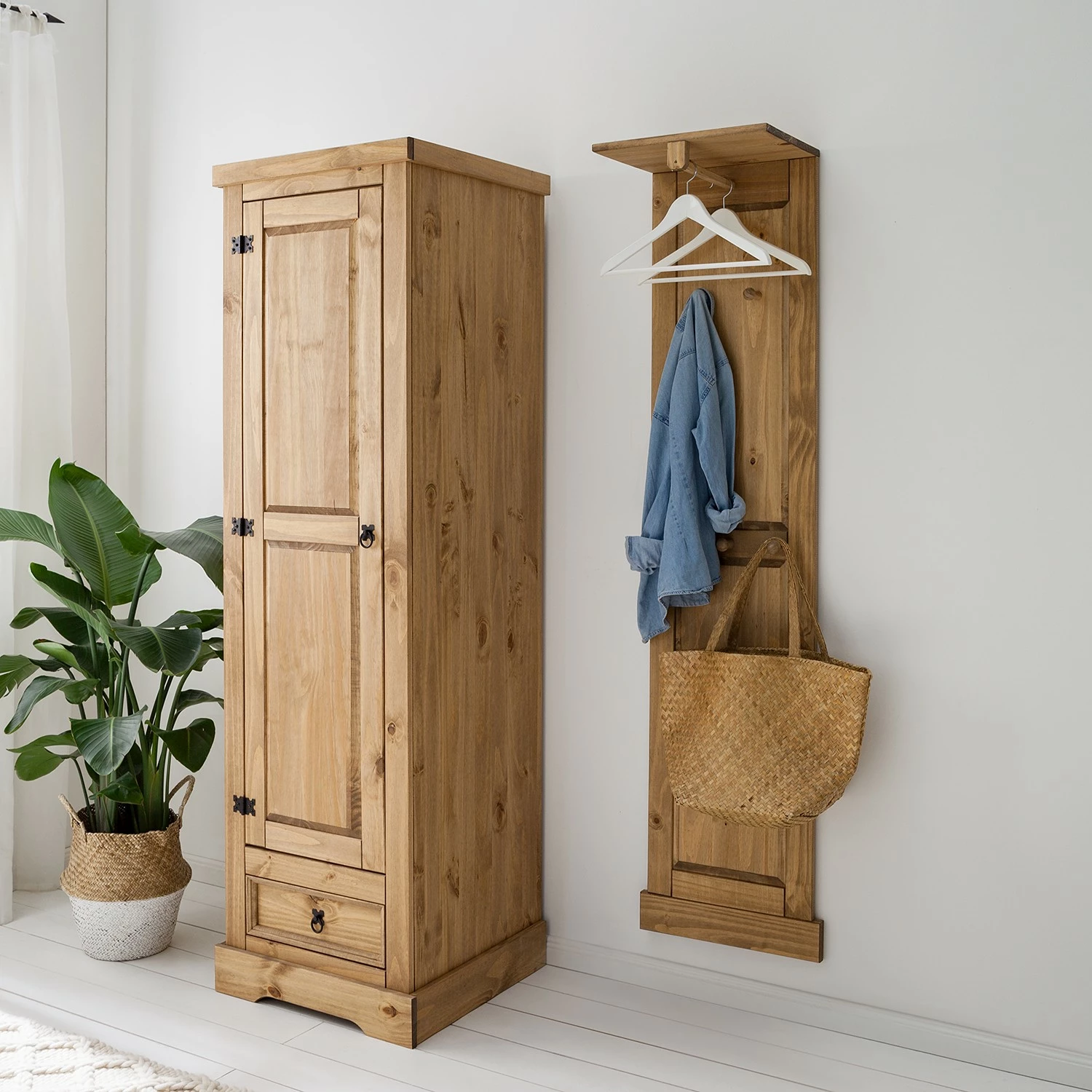 Maison Belfort Garderobenschrank Finca Rustica - Kiefer massiv - Kiefer Natur – Bild 2