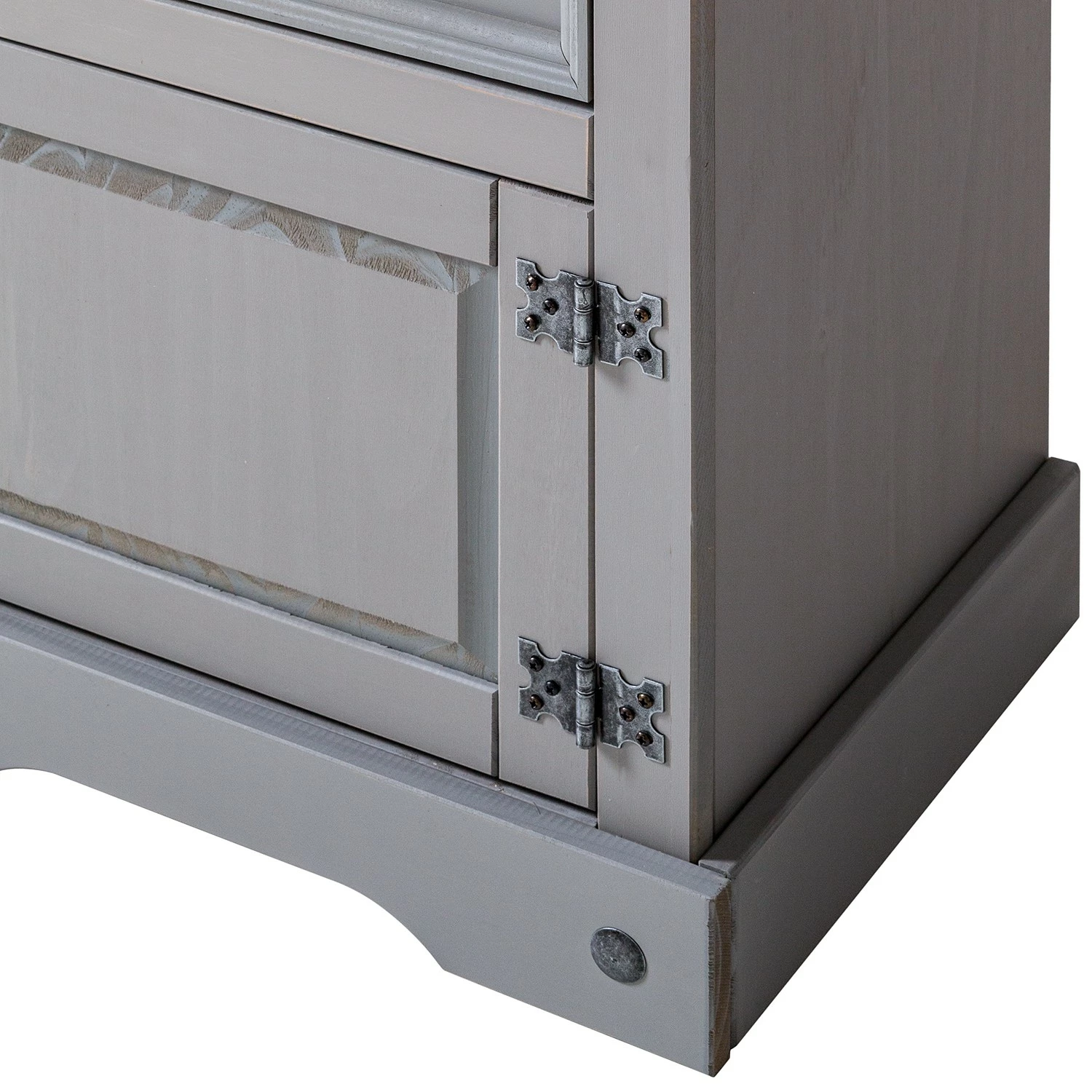 Maison Belfort Nachtkommode Finca Rustica - Kiefer massiv - Kiefer Grau – Bild 10