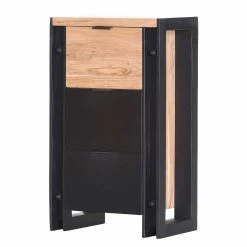 Red Living Kommode Galvan - Akazie massiv - Akazie / Schwarz