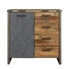 Trendteam Kommode Prime III - Altholz Pinie Dekor / Anthrazit