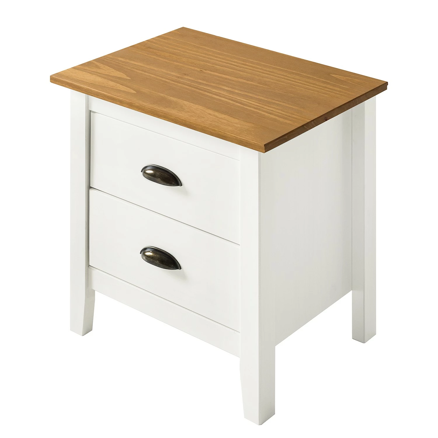 Maison Belfort Nachtkommode Rivery - Kiefer massiv - Weiß – Bild 7