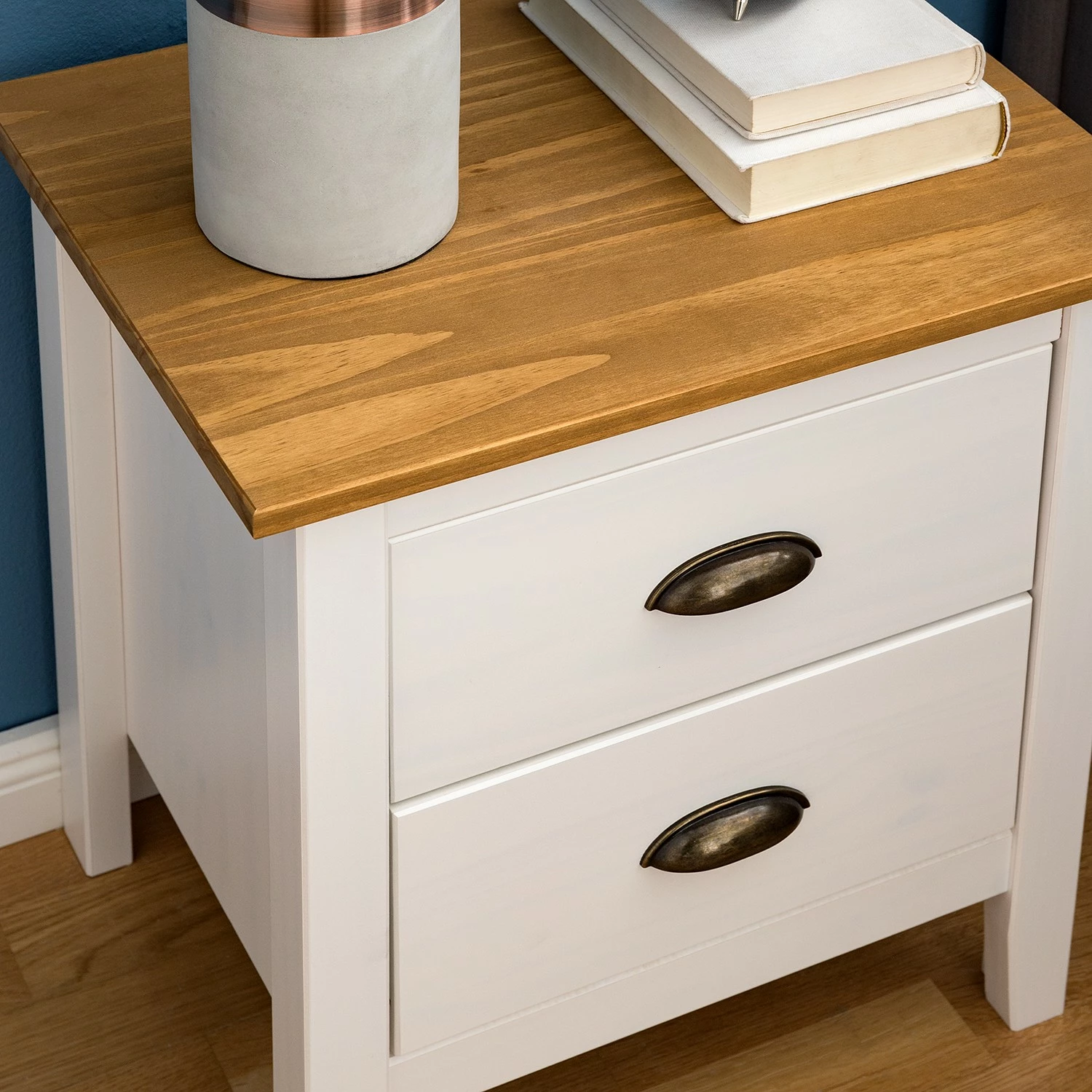 Maison Belfort Nachtkommode Rivery - Kiefer massiv - Weiß – Bild 8