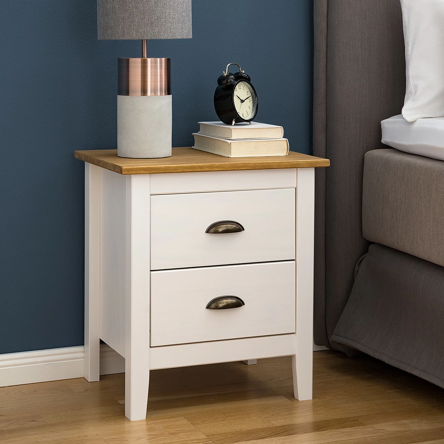 Maison Belfort Nachtkommode Rivery - Kiefer massiv - Weiß – Bild 2