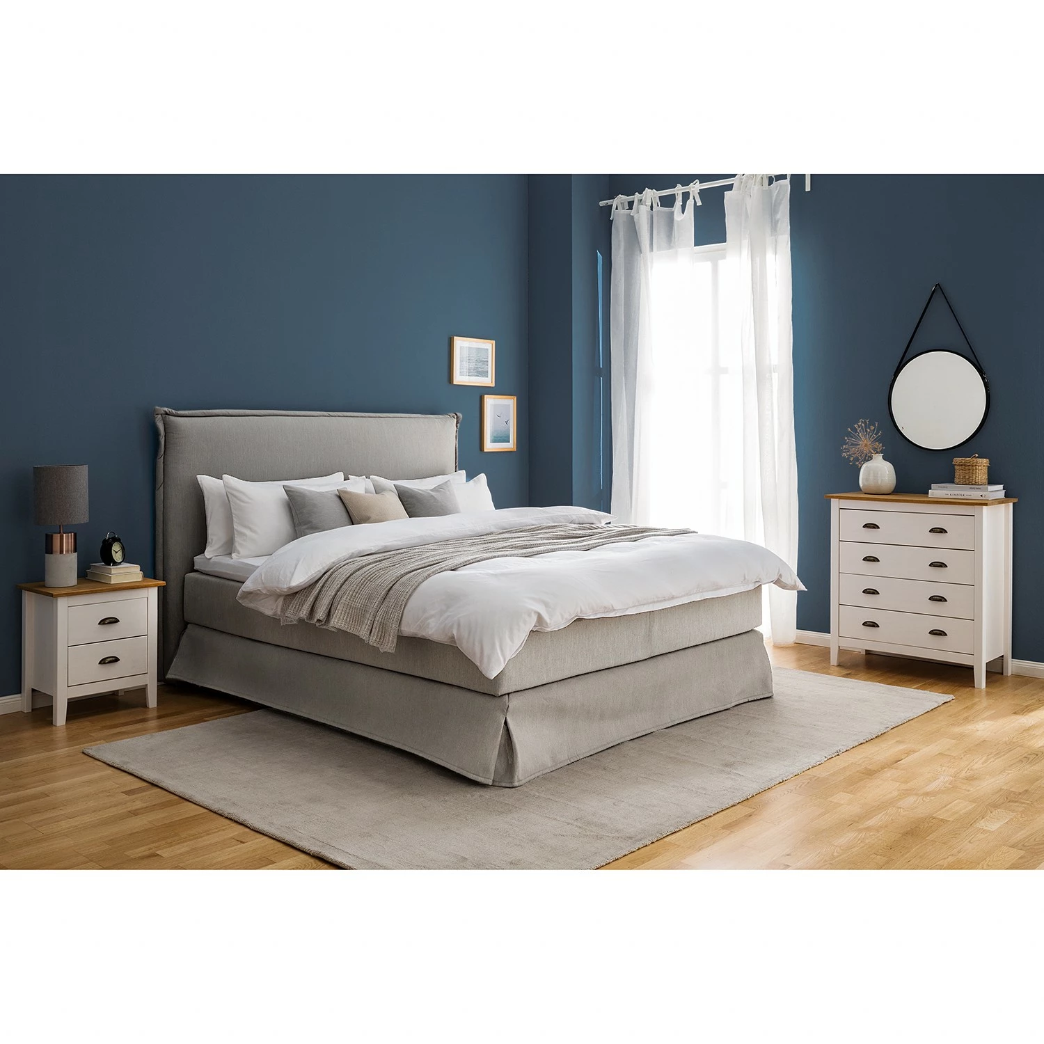 Maison Belfort Nachtkommode Rivery - Kiefer massiv - Weiß – Bild 3