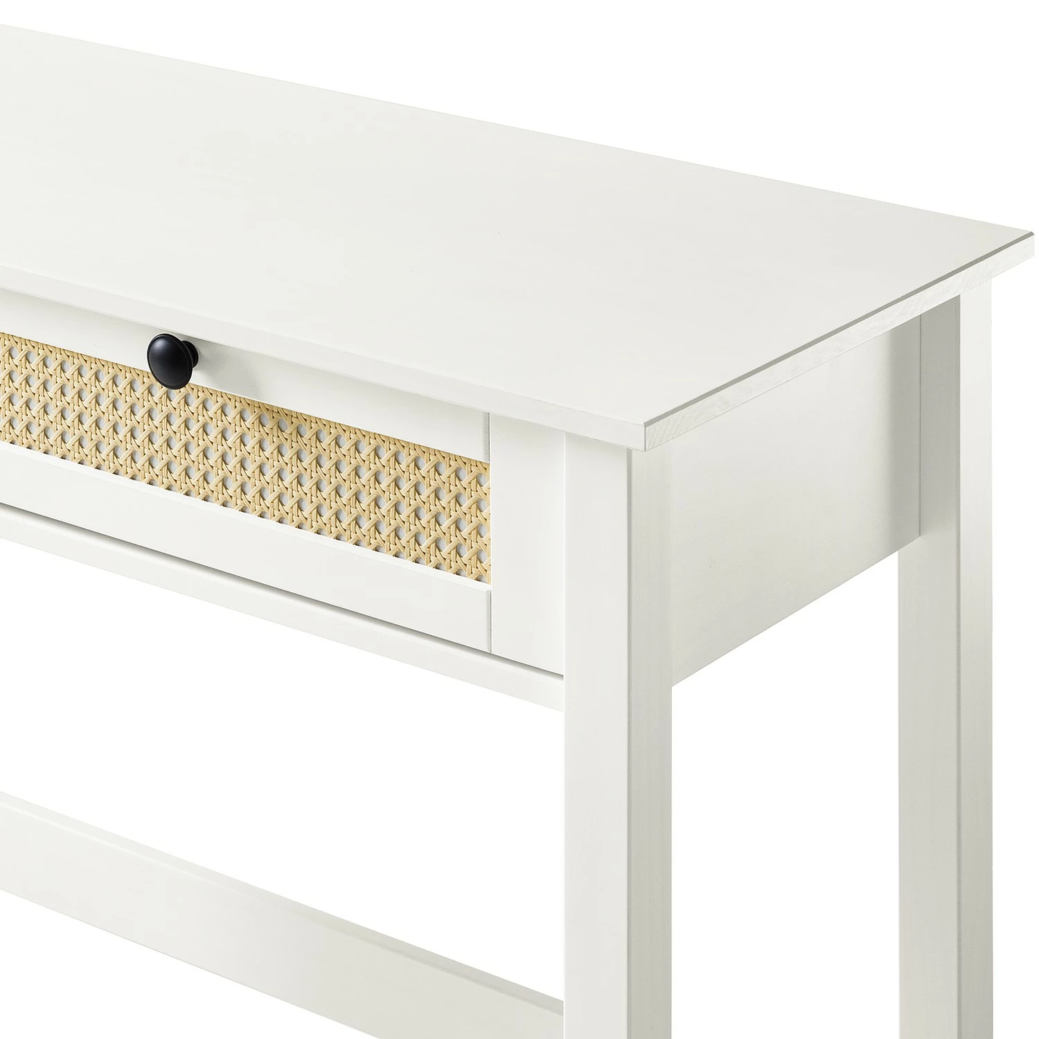 Maison Belfort Konsole/Schminktisch Belleria - Kiefer massiv / Wiener Geflecht - Weiß – Bild 7