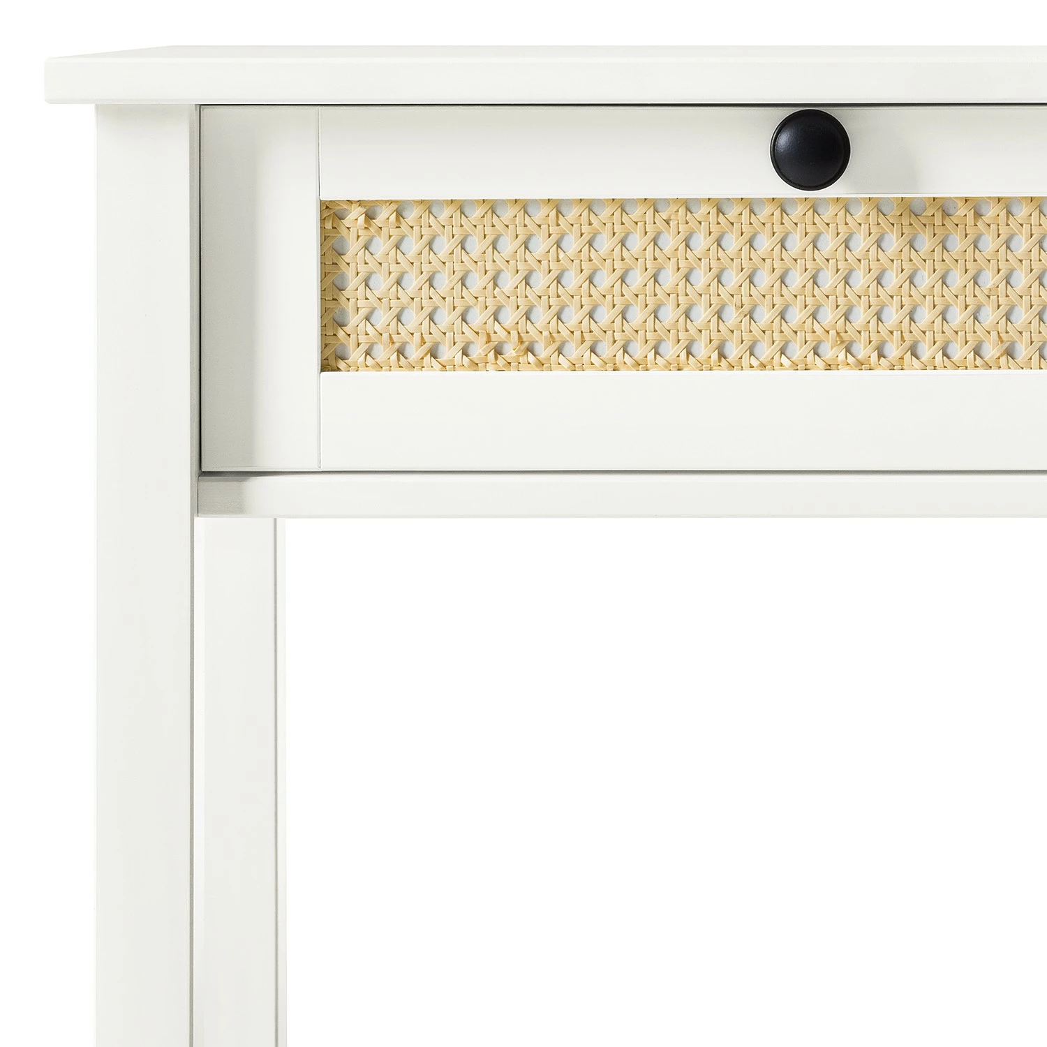 Maison Belfort Konsole/Schminktisch Belleria - Kiefer massiv / Wiener Geflecht - Weiß – Bild 8