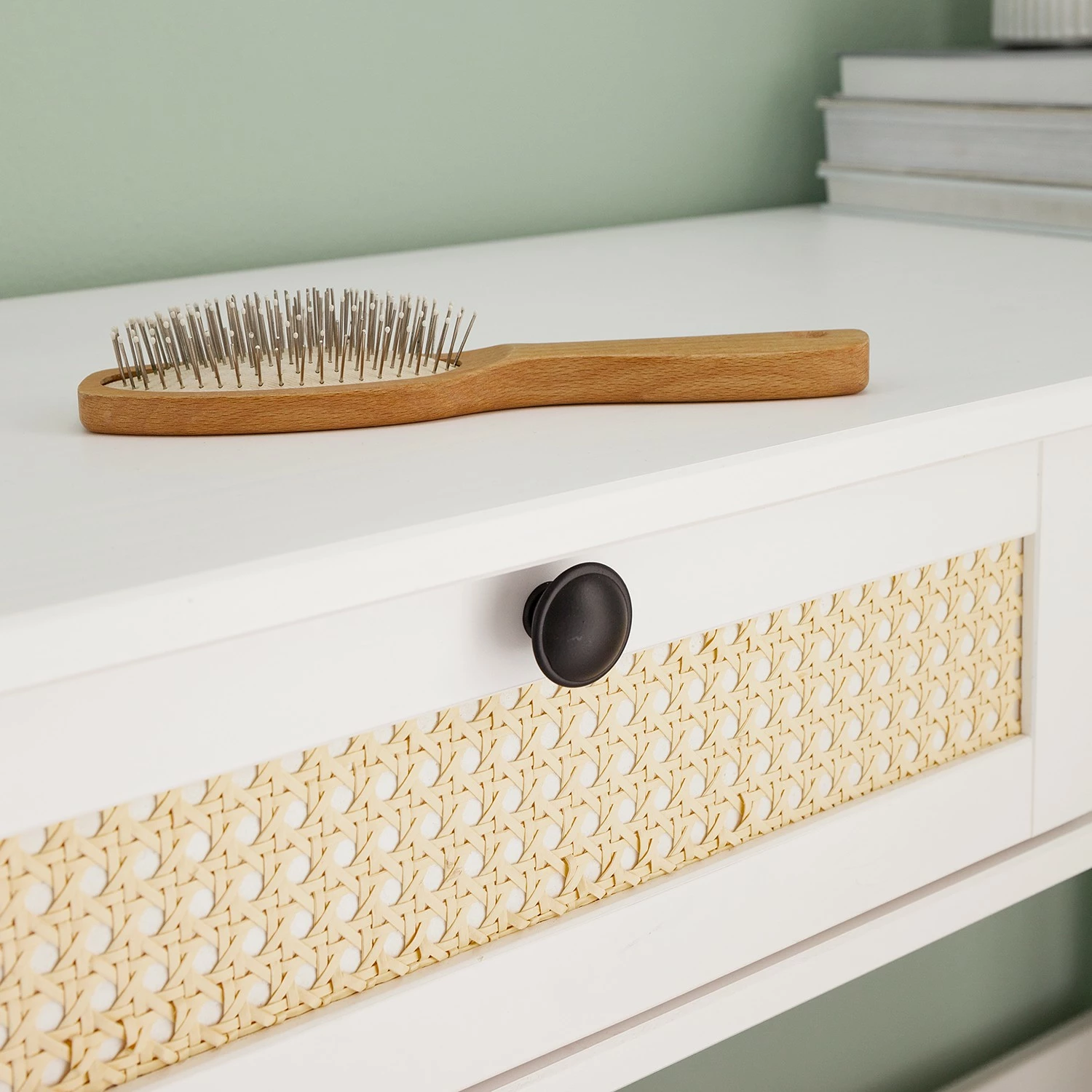 Maison Belfort Konsole/Schminktisch Belleria - Kiefer massiv / Wiener Geflecht - Weiß – Bild 14