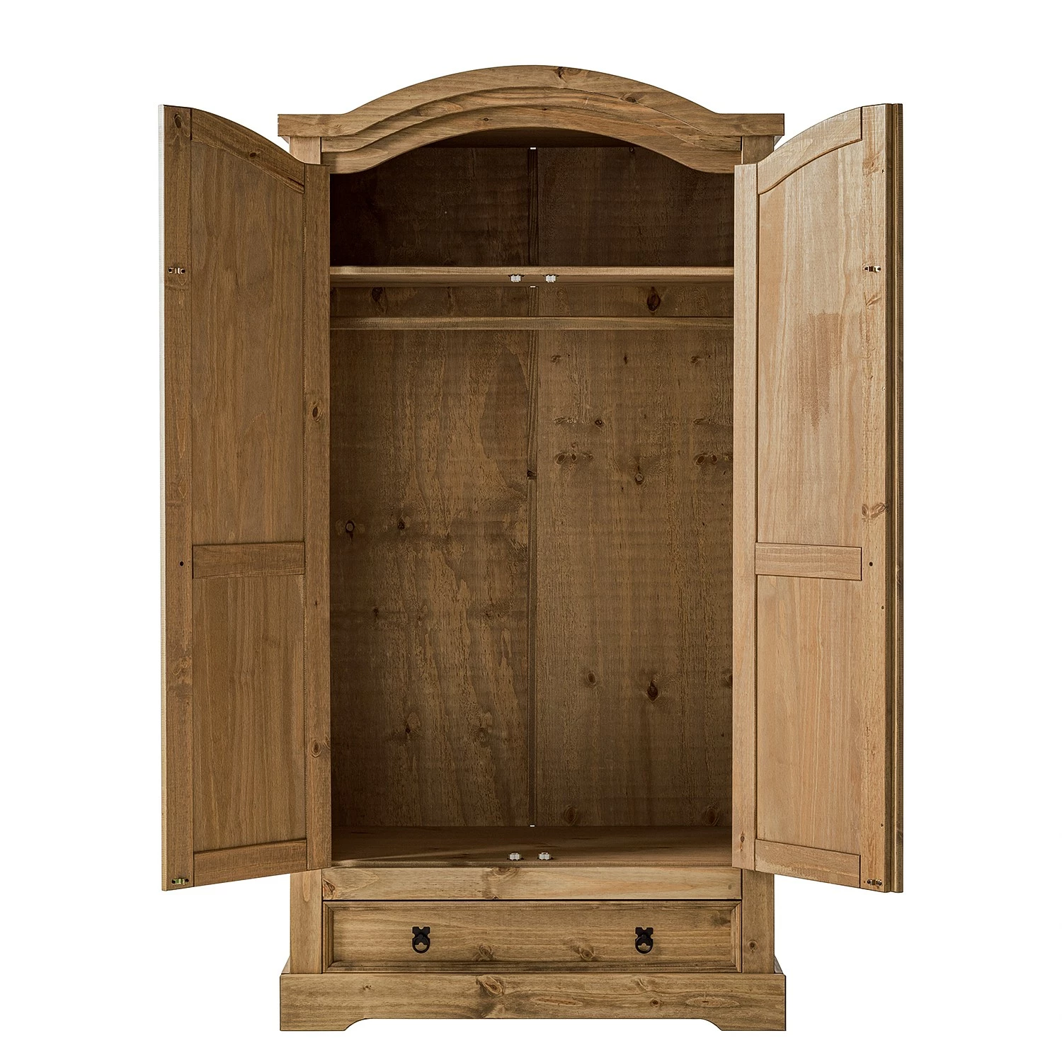Maison Belfort Drehtürenschrank Finca Rustica I - Kiefer massiv - Kiefer Natur - Breite: 100 cm – Bild 6