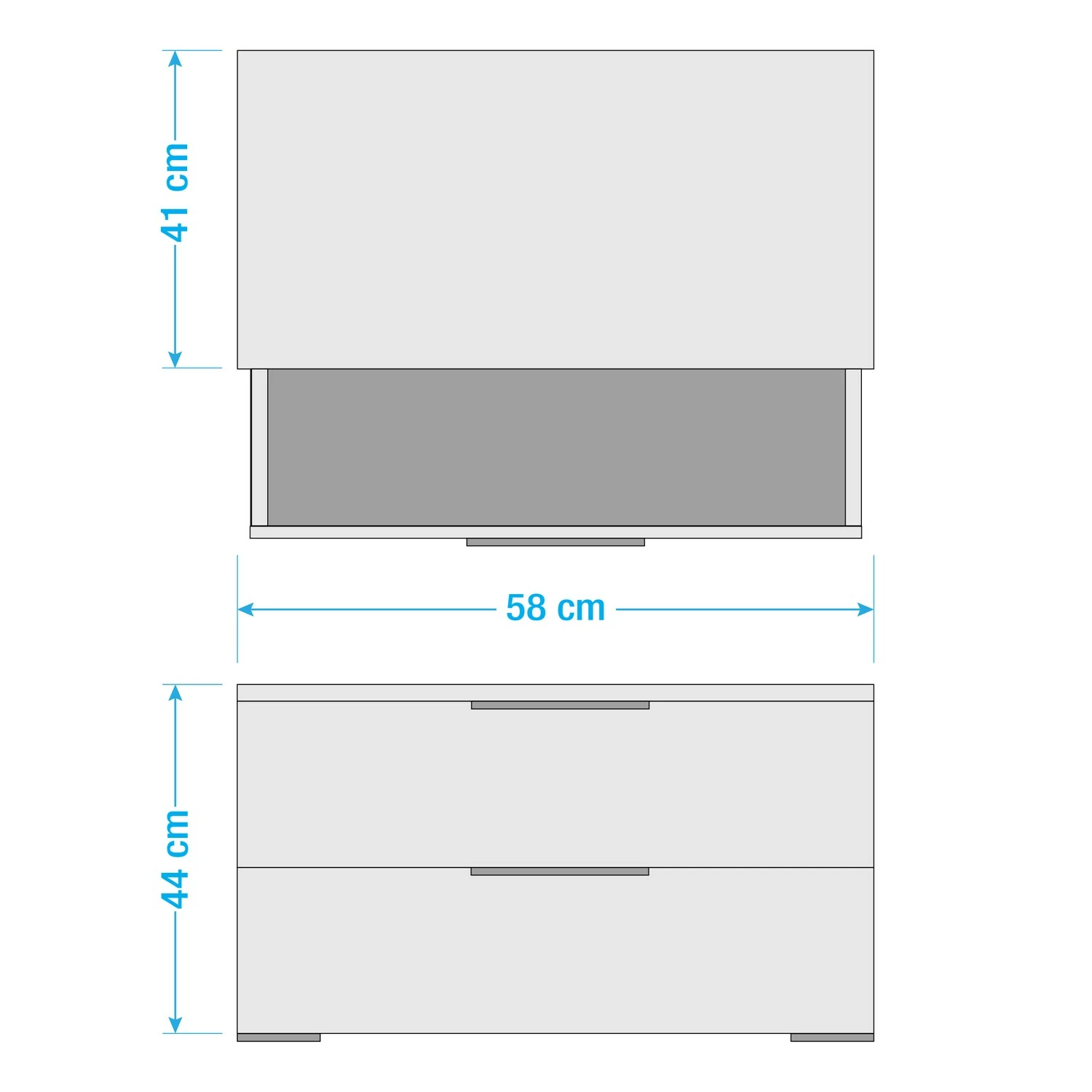 Fresh to go Nachtkommode Arizona - Weiß / Hellgrau - 2 – Bild 2