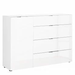 Maja Möbel Kommode Trend III - Glas - Weiß