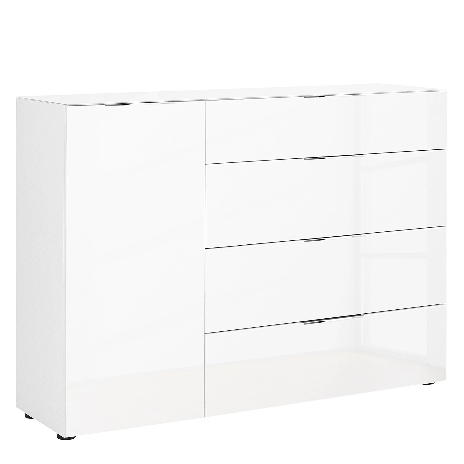 Maja Möbel Kommode Trend III - Glas - Weiß