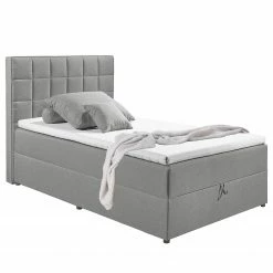 Loftscape Polsterbett Loiz - inkl. Bettkasten - Hellgrau - 140 x 200cm
